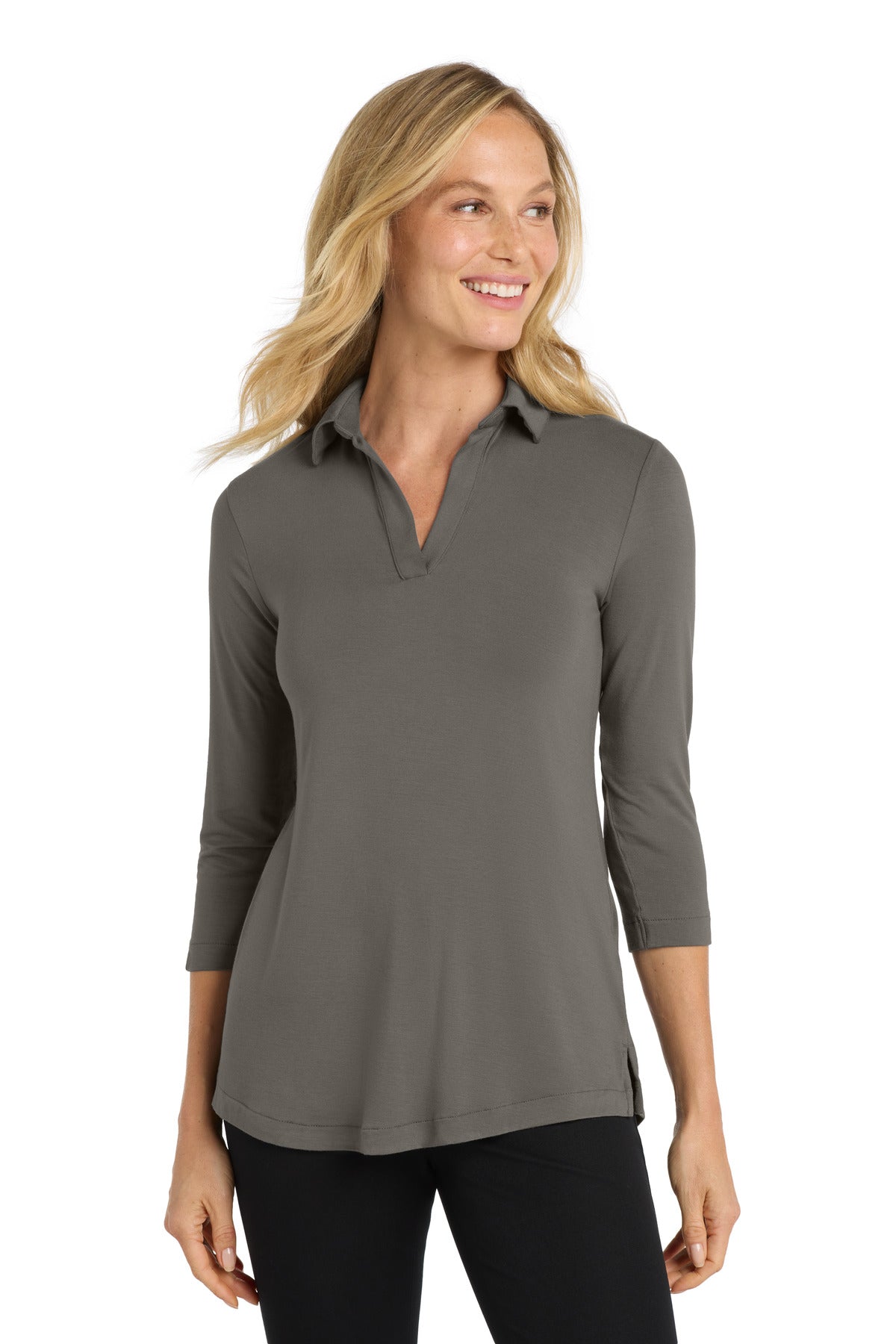 Custom Sterling Grey Women's Luxe Knit Tunic LK5601, personalized by SanCanDo Swag in Argyle, TX