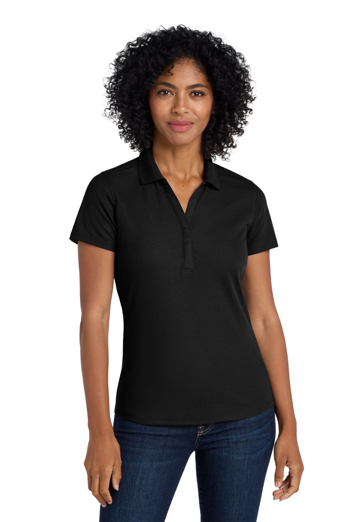 Custom Black Women's EZPerformance Pique Polo LK600, personalized by SanCanDo Swag in Argyle, TX