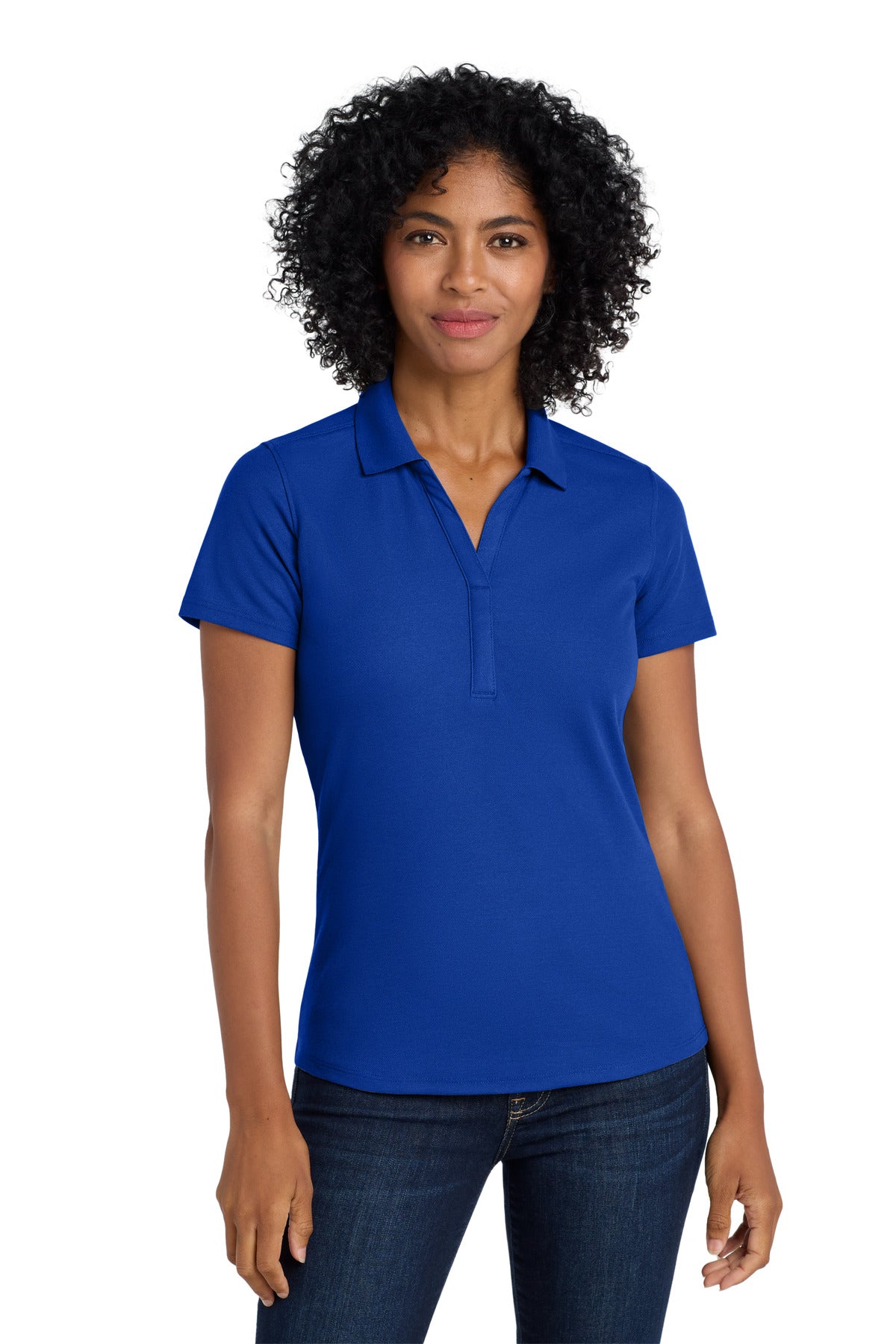 Custom True Royal Women's EZPerformance Pique Polo LK600, personalized by SanCanDo Swag in Argyle, TX