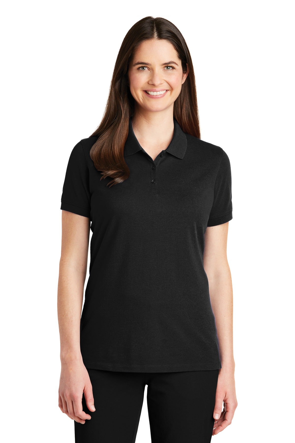 Custom Black Women's EZCotton Polo LK8000, personalized by SanCanDo Swag in Argyle, TX