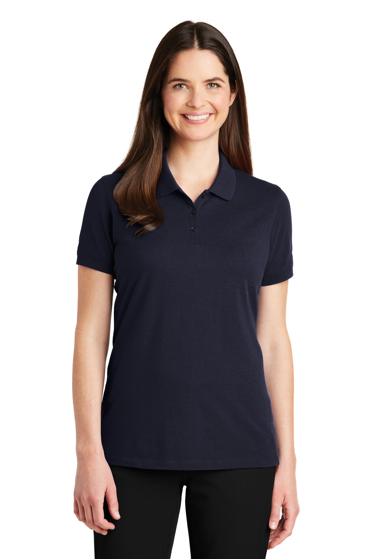 Custom Navy Women's EZCotton Polo LK8000, personalized by SanCanDo Swag in Argyle, TX