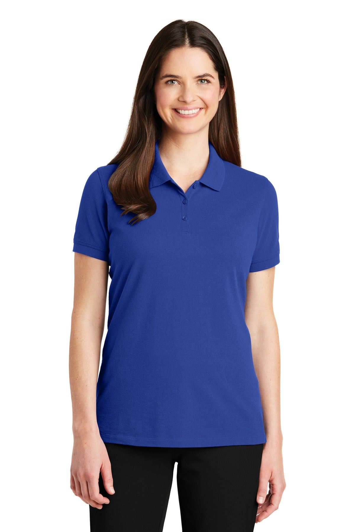Custom True Royal Women's EZCotton Polo LK8000, personalized by SanCanDo Swag in Argyle, TX