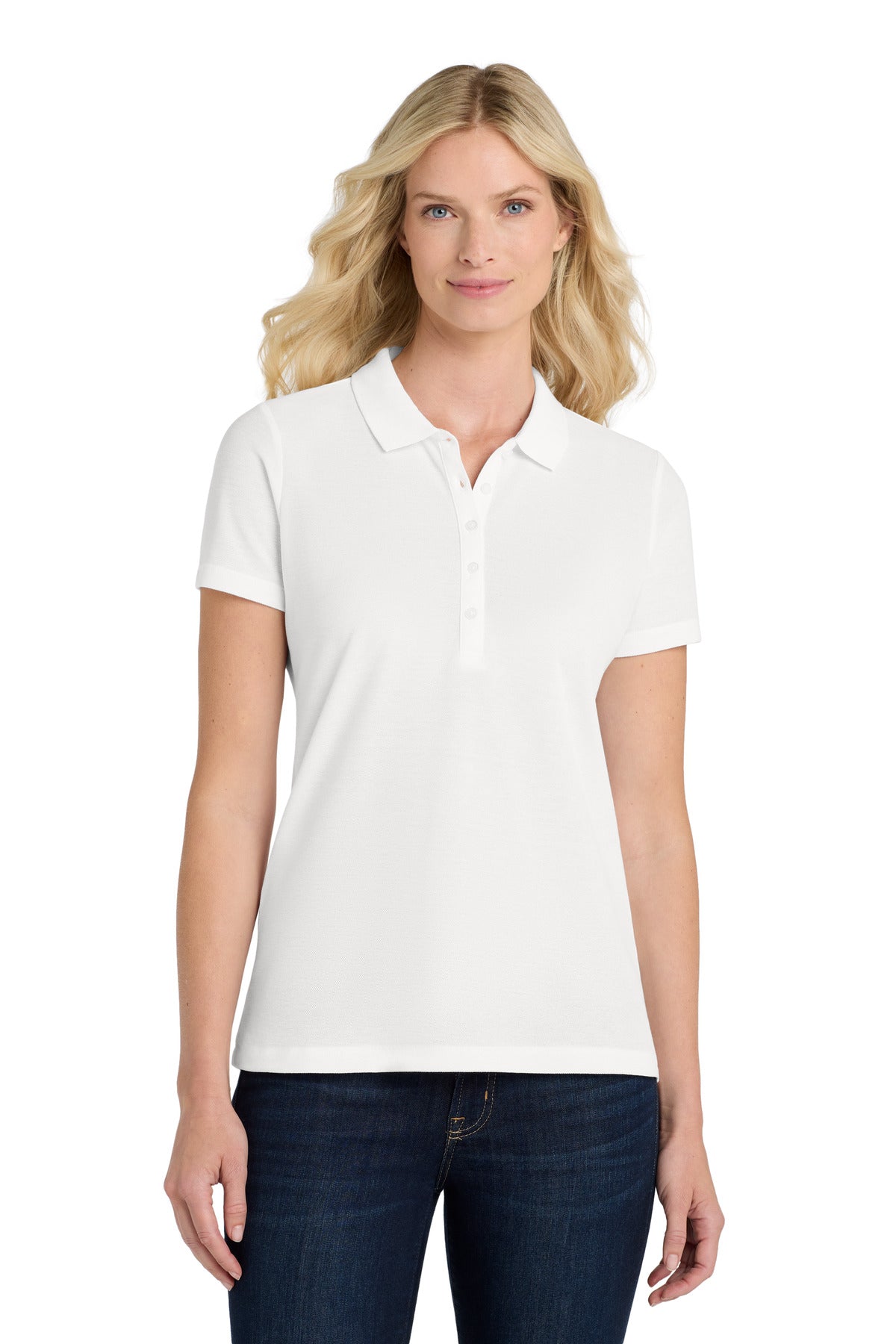 Custom White Women's SuperPro React Polo LK810, personalized by SanCanDo Swag in Argyle, TX