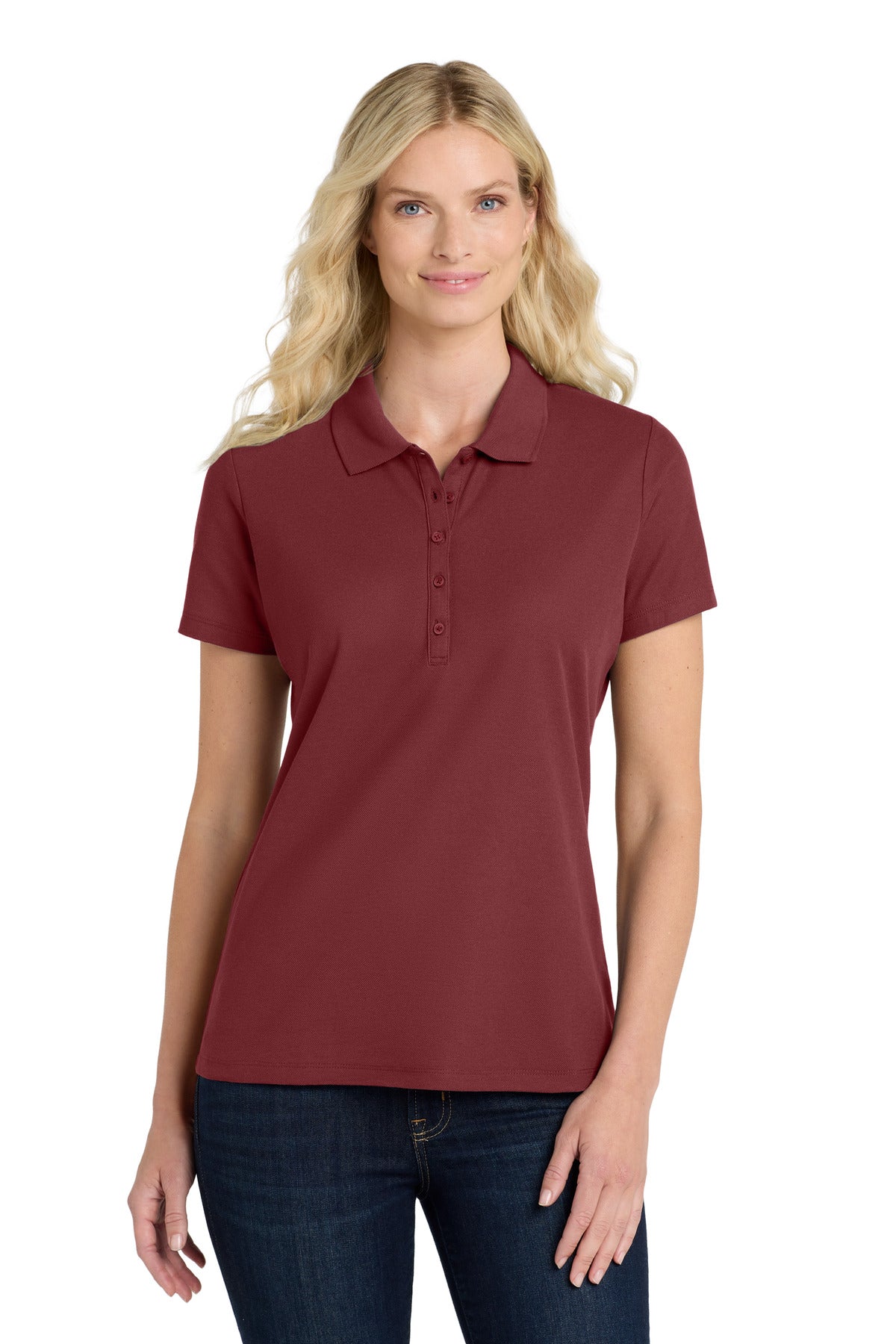 Custom Burgundy Women's SuperPro React Polo LK810, personalized by SanCanDo Swag in Argyle, TX
