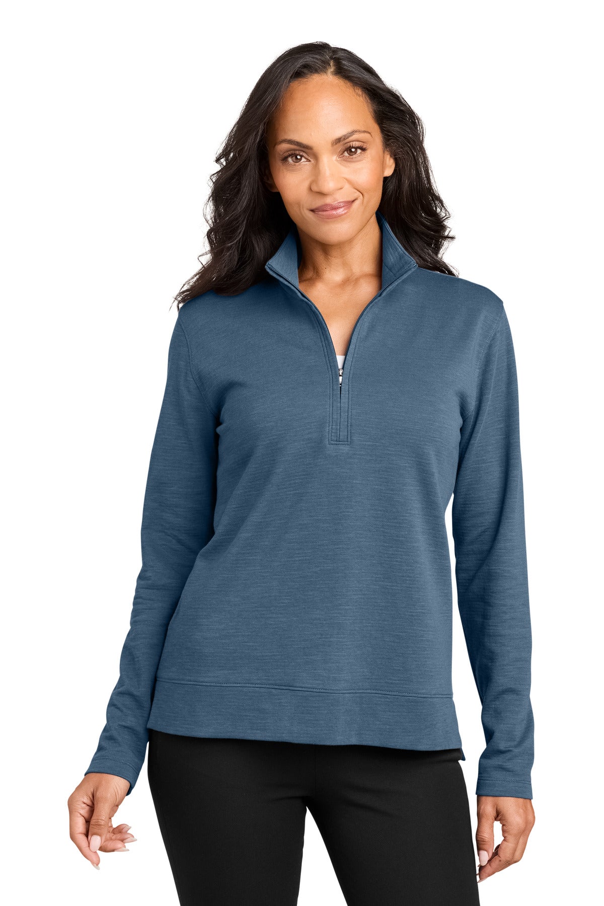 Custom Dusk Blue Women's Breakwater 1/4-Zip LK821, personalized by SanCanDo Swag in Argyle, TX