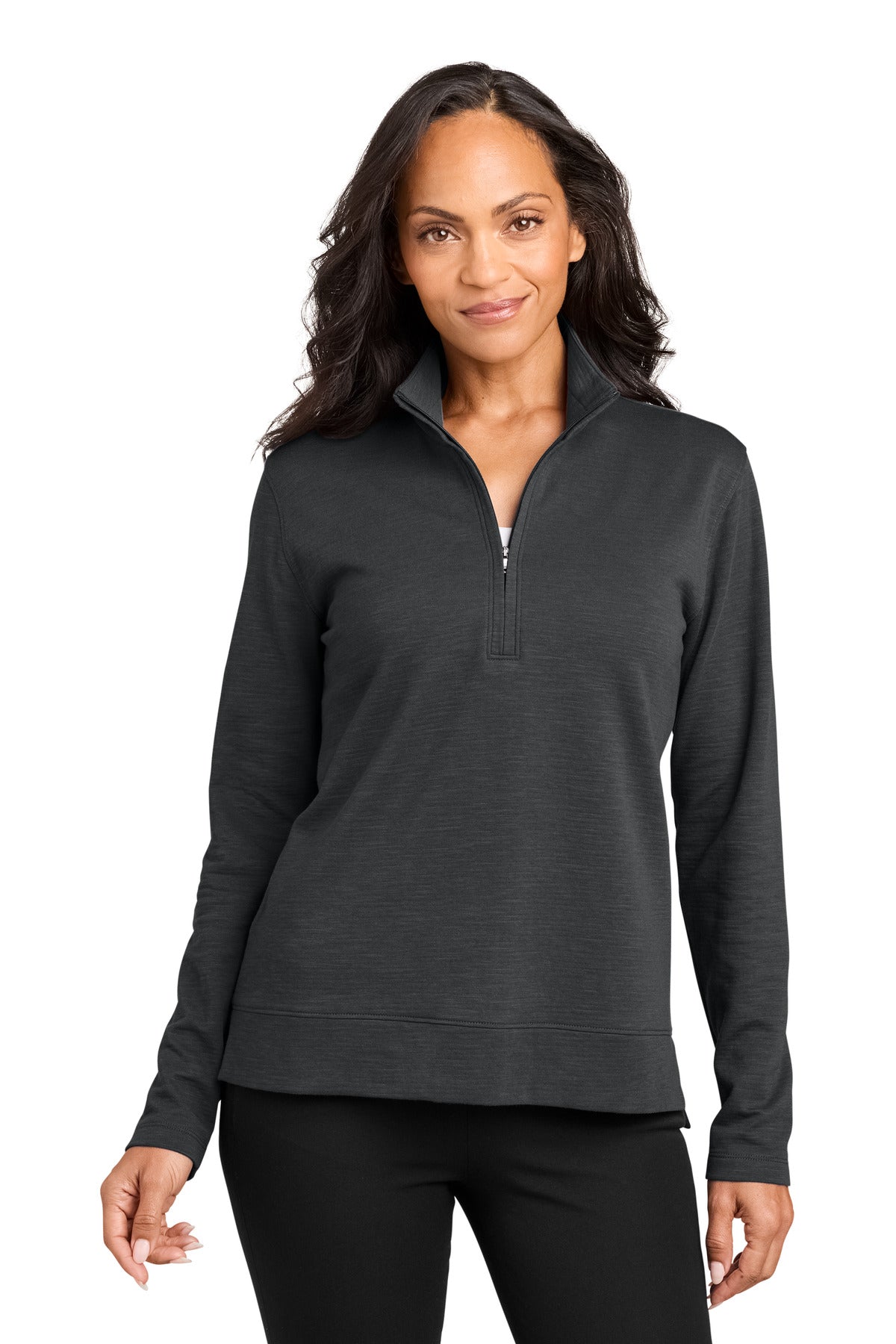 Custom Grey Steel Women's Breakwater 1/4-Zip LK821, personalized by SanCanDo Swag in Argyle, TX