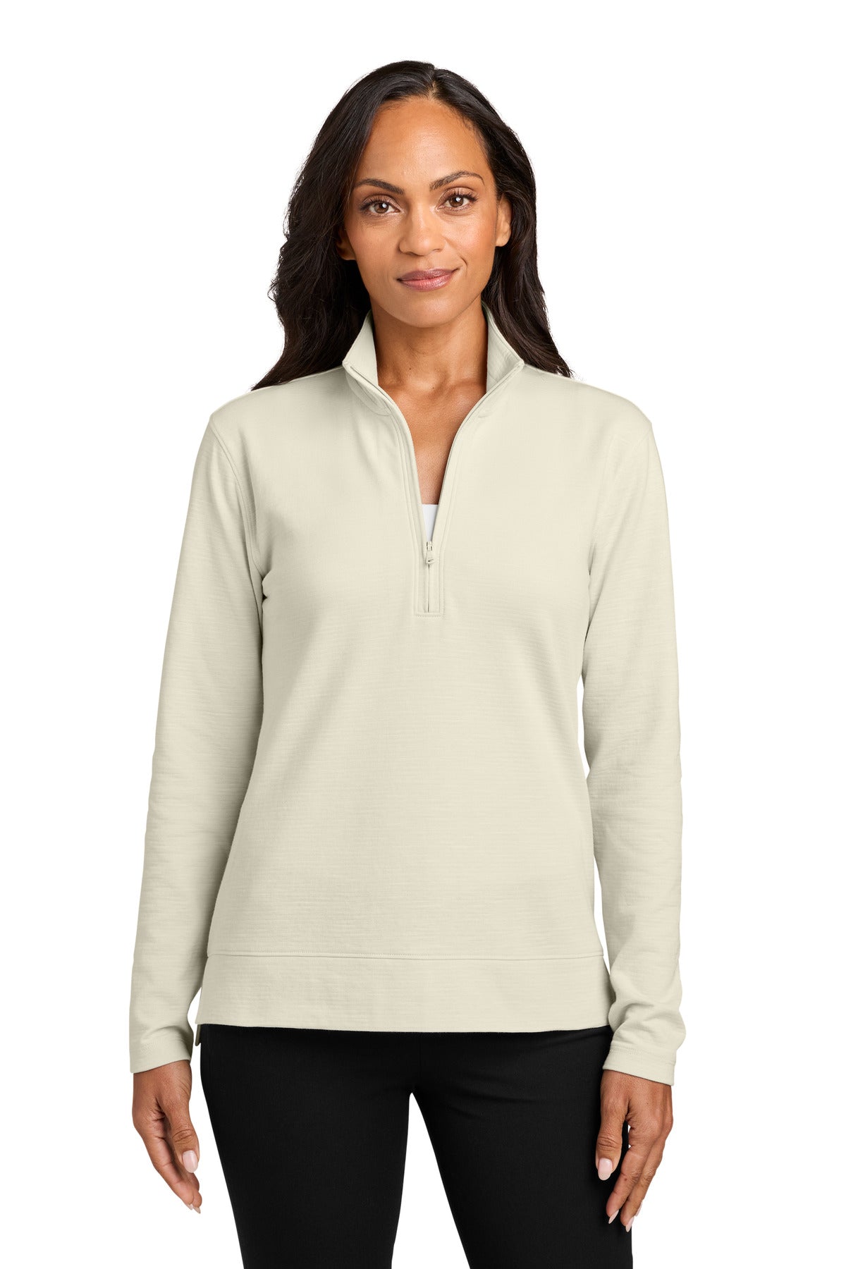Custom Parchment Women's Breakwater 1/4-Zip LK821, personalized by SanCanDo Swag in Argyle, TX