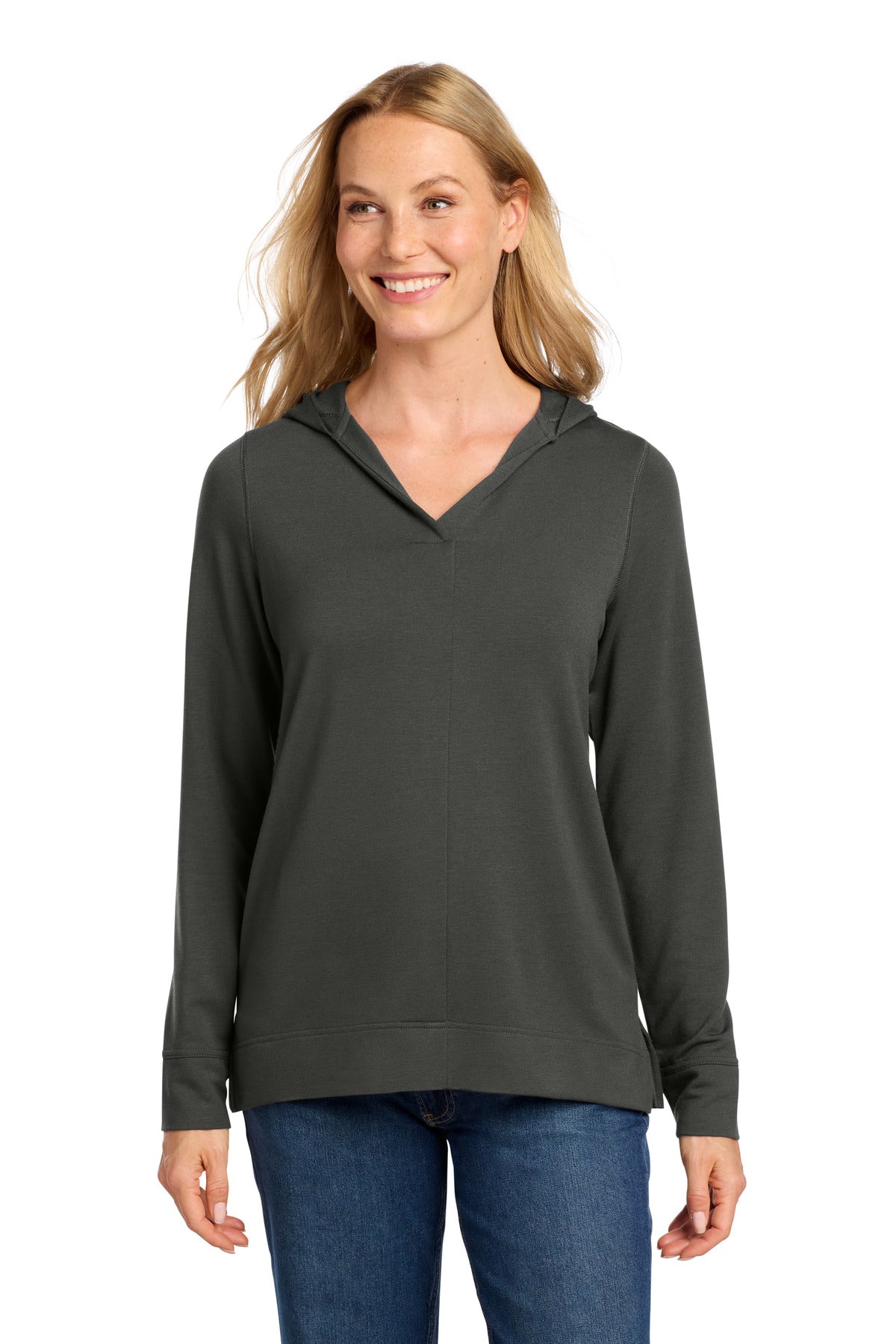 Custom Charcoal Women's Microterry Pullover Hoodie LK826, personalized by SanCanDo Swag in Argyle, TX