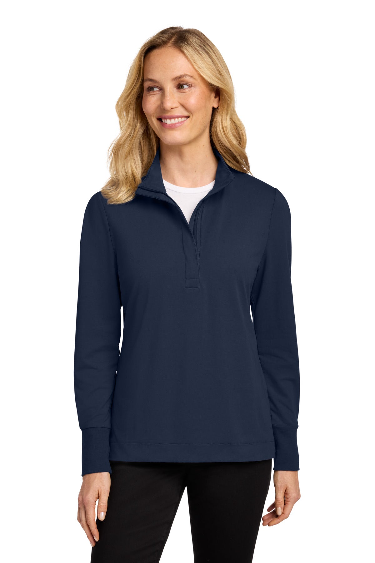 Custom River Blue Navy Women's Fairway Stretch 1/4-Zip LK829, personalized by SanCanDo Swag in Argyle, TX