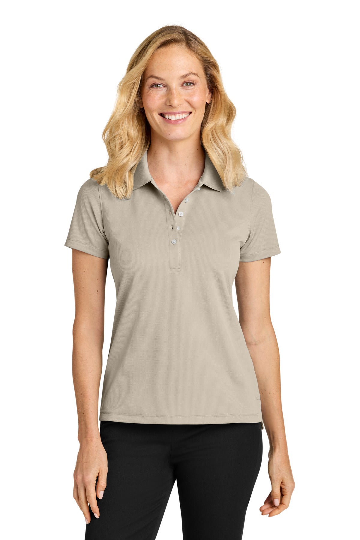 Custom Sahara Women's Dry Zone Stain-Release Grid Polo LK845, personalized by SanCanDo Swag in Argyle, TX
