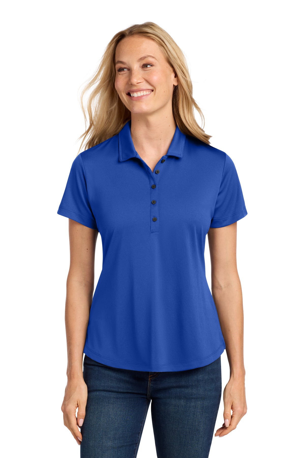 Custom True Royal Women's C-FREE Snag-Proof Polo LK864, personalized by SanCanDo Swag in Argyle, TX