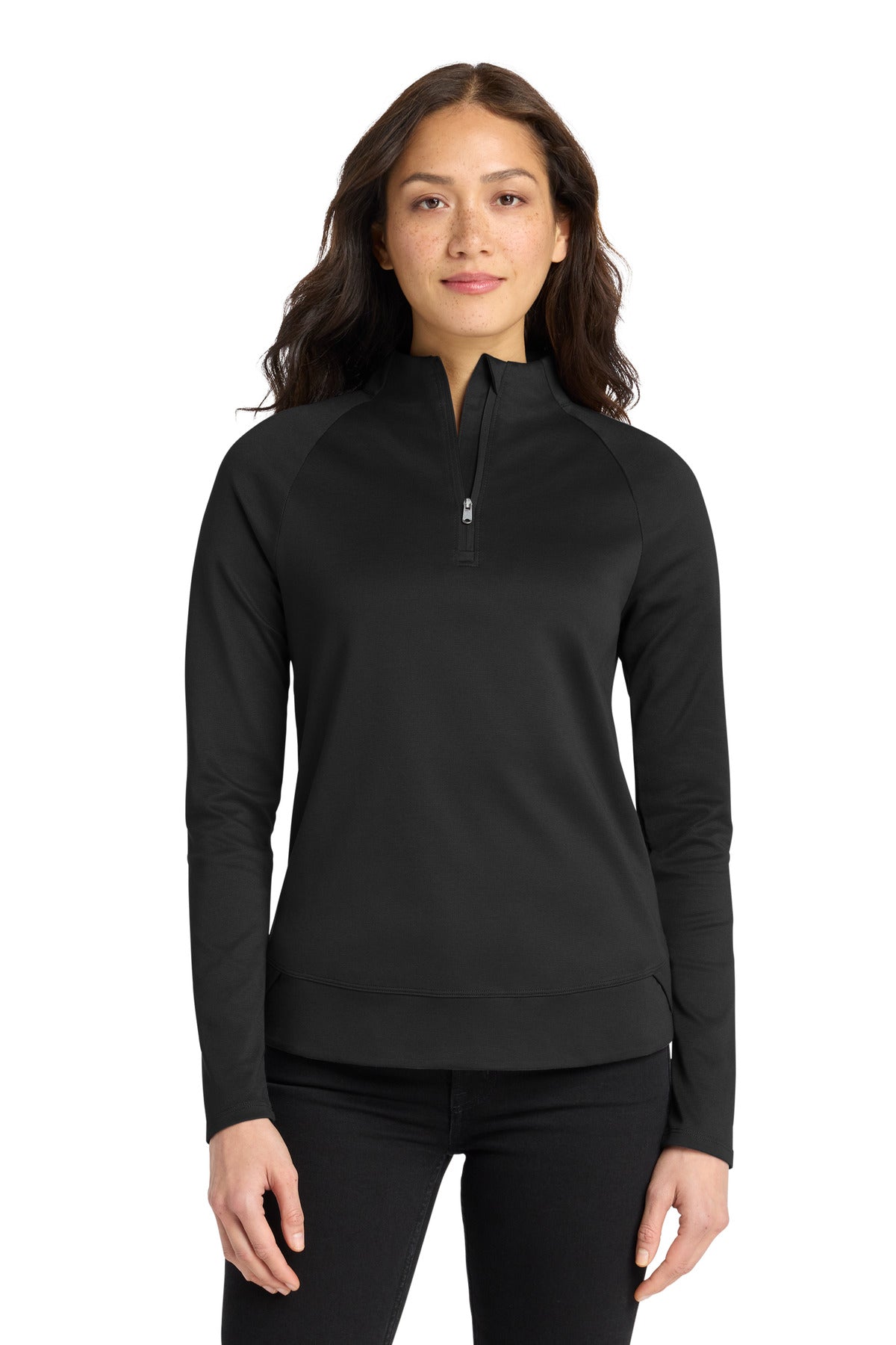 Custom Deep Black Women's C-FREE Cypress 1/4-Zip LK870, personalized by SanCanDo Swag in Argyle, TX
