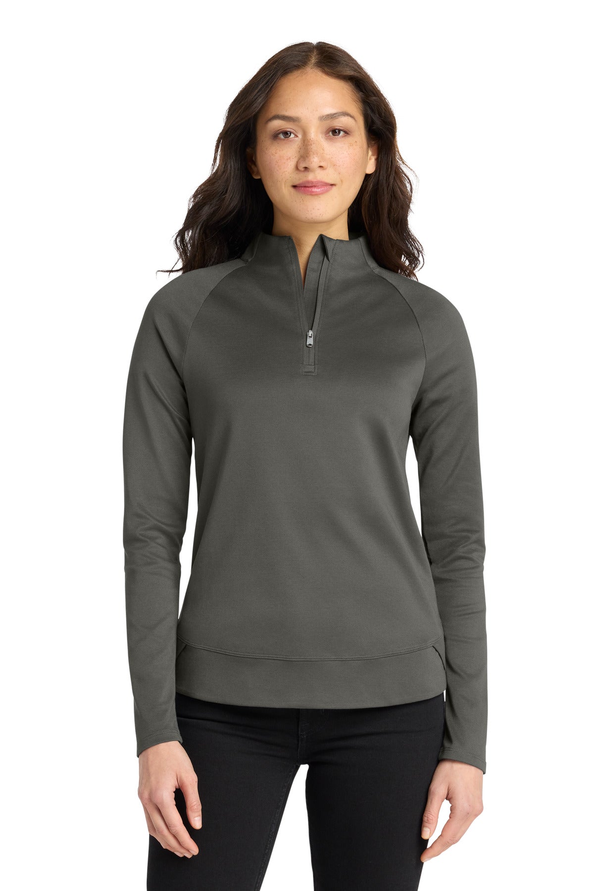 Custom Grey Steel Women's C-FREE Cypress 1/4-Zip LK870, personalized by SanCanDo Swag in Argyle, TX