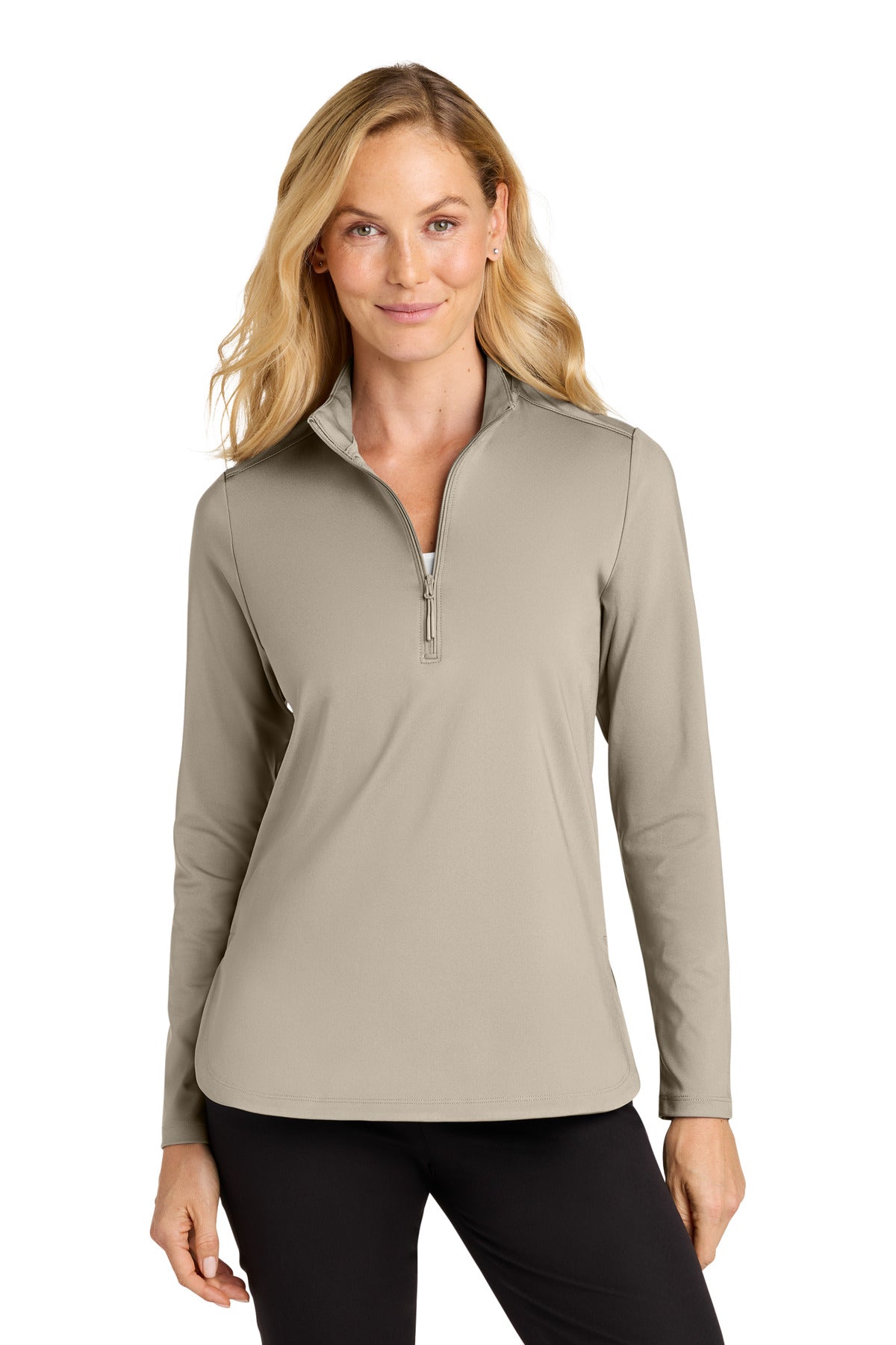 Custom Sahara Women's C-FREE Double Knit 1/4-Zip LK880, personalized by SanCanDo Swag in Argyle, TX