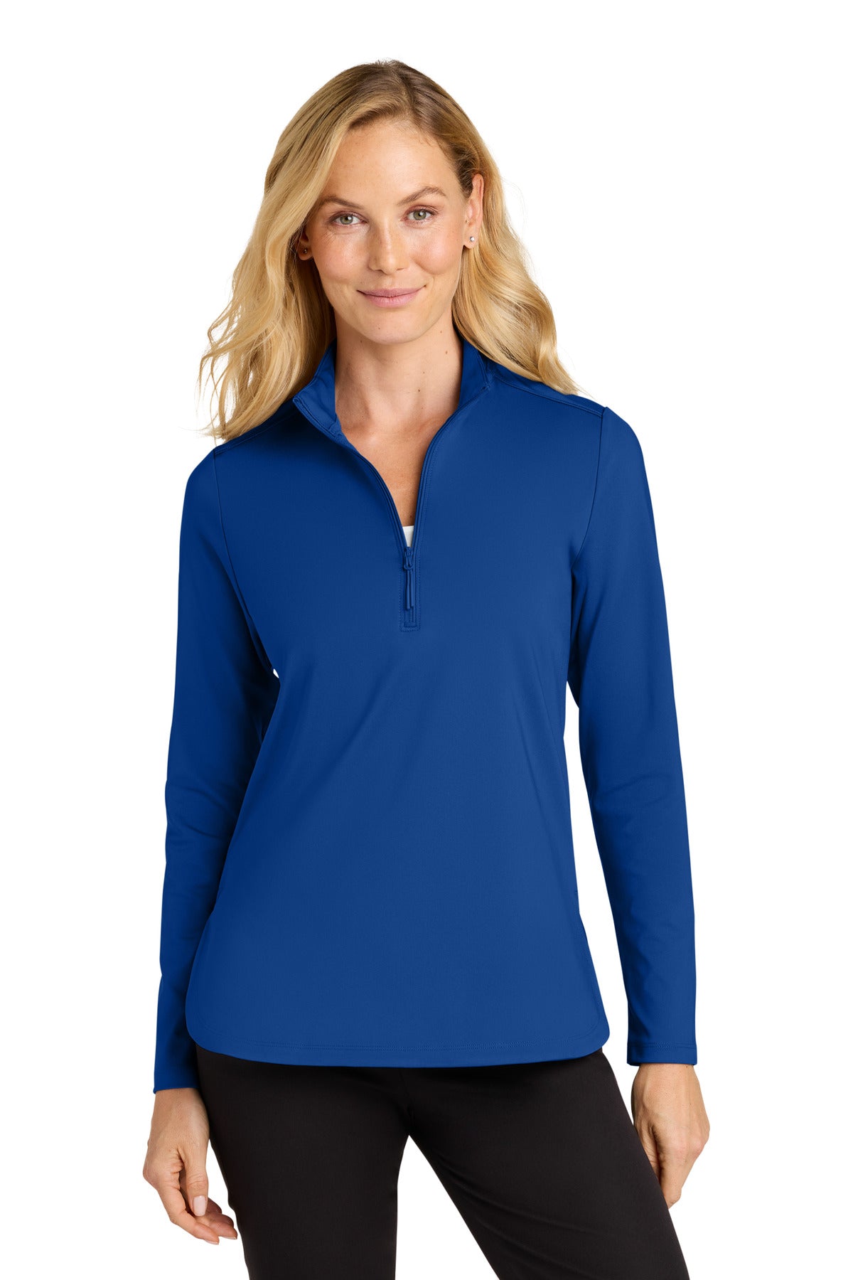 Custom True Royal Women's C-FREE Double Knit 1/4-Zip LK880, personalized by SanCanDo Swag in Argyle, TX