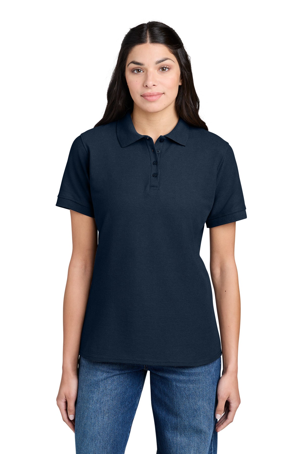 Custom Deep Navy Women's Core Blend Pique Polo LKP155, personalized by SanCanDo Swag in Argyle, TX
