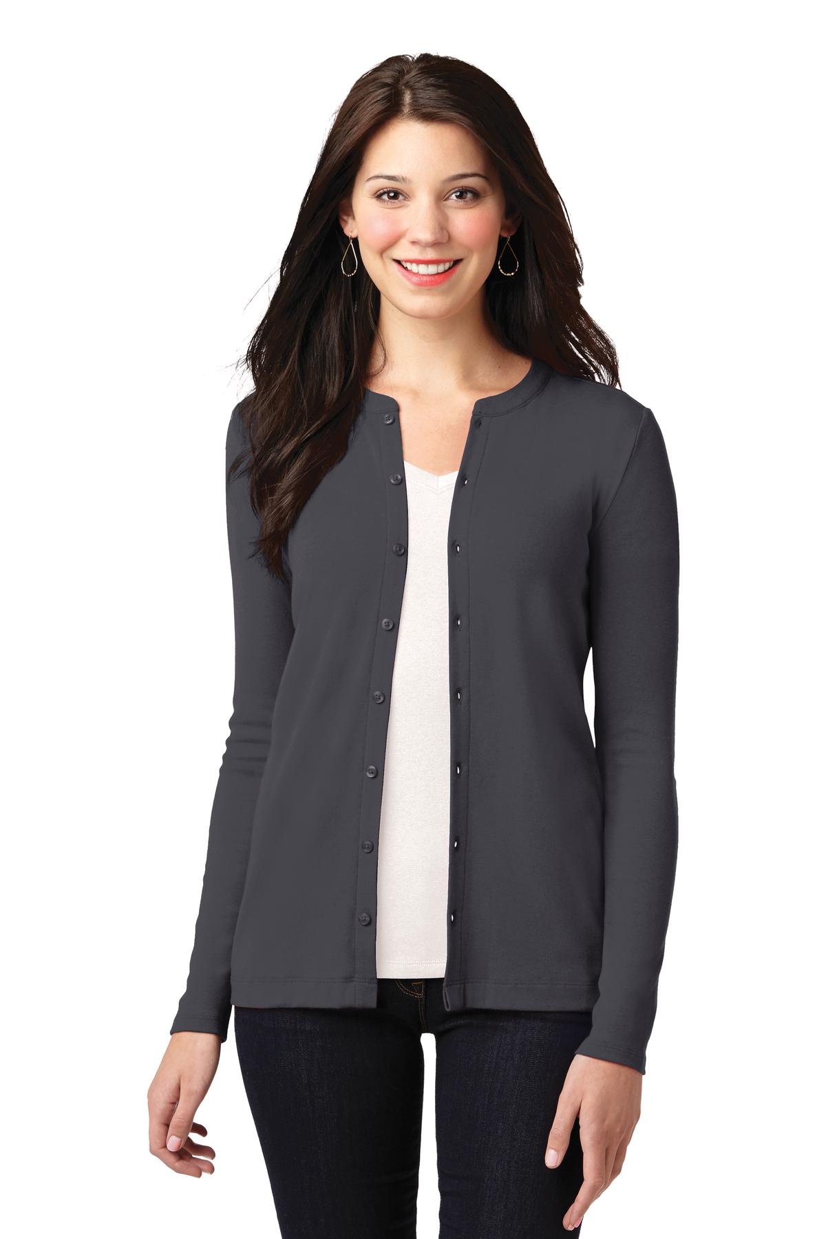Custom Grey Smoke Concept Stretch Button-Front Cardigan LM1008, personalized by SanCanDo Swag in Argyle, TX