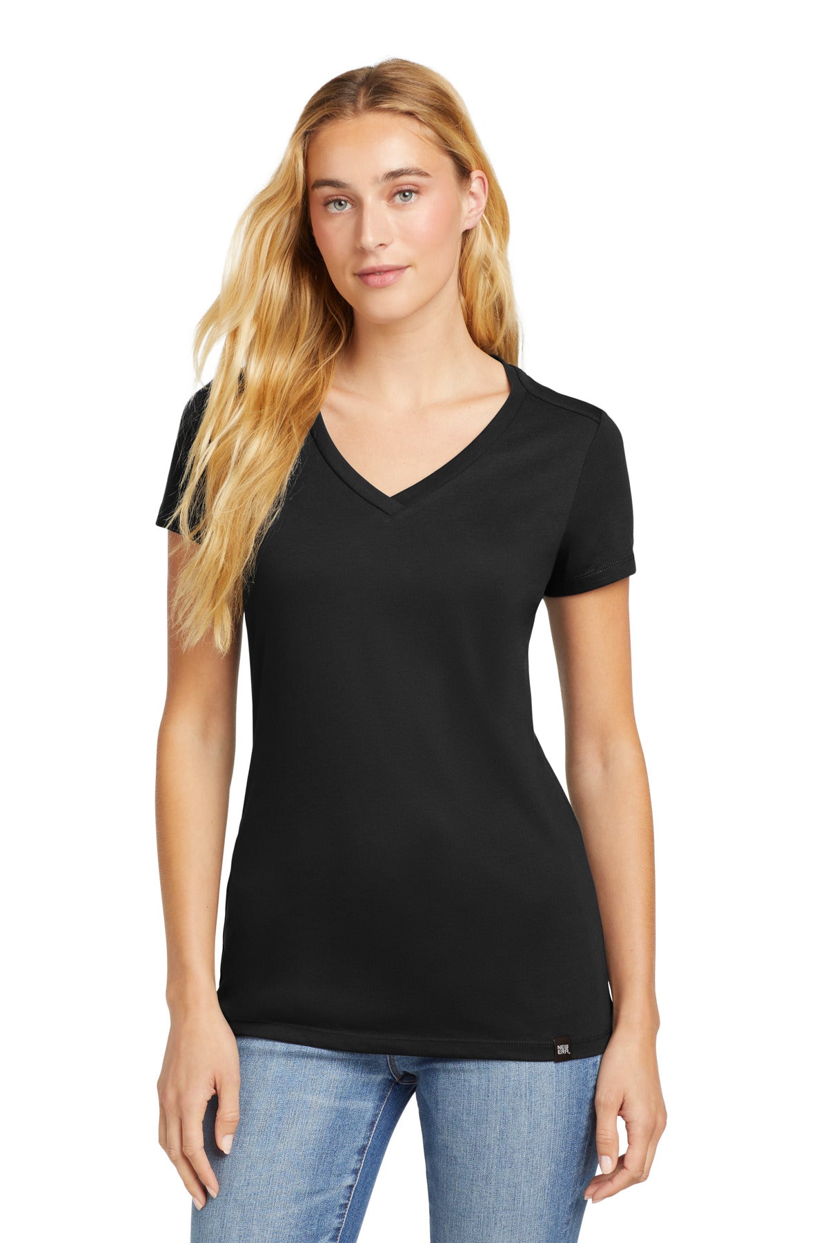 Custom Black Women's Heritage Blend V-Neck Tee LNEA101, personalized by SanCanDo Swag in Argyle, TX