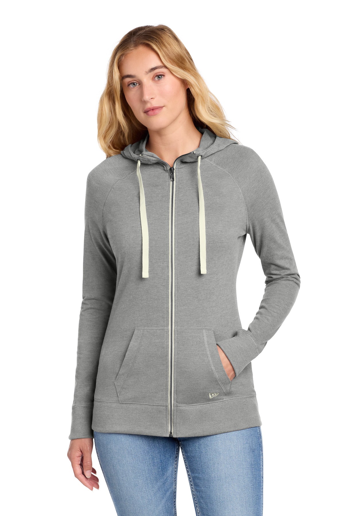 Custom Shadow Grey Heather Sueded Cotton Blend Full-Zip Hoodie LNEA122, personalized by SanCanDo Swag in Argyle, TX