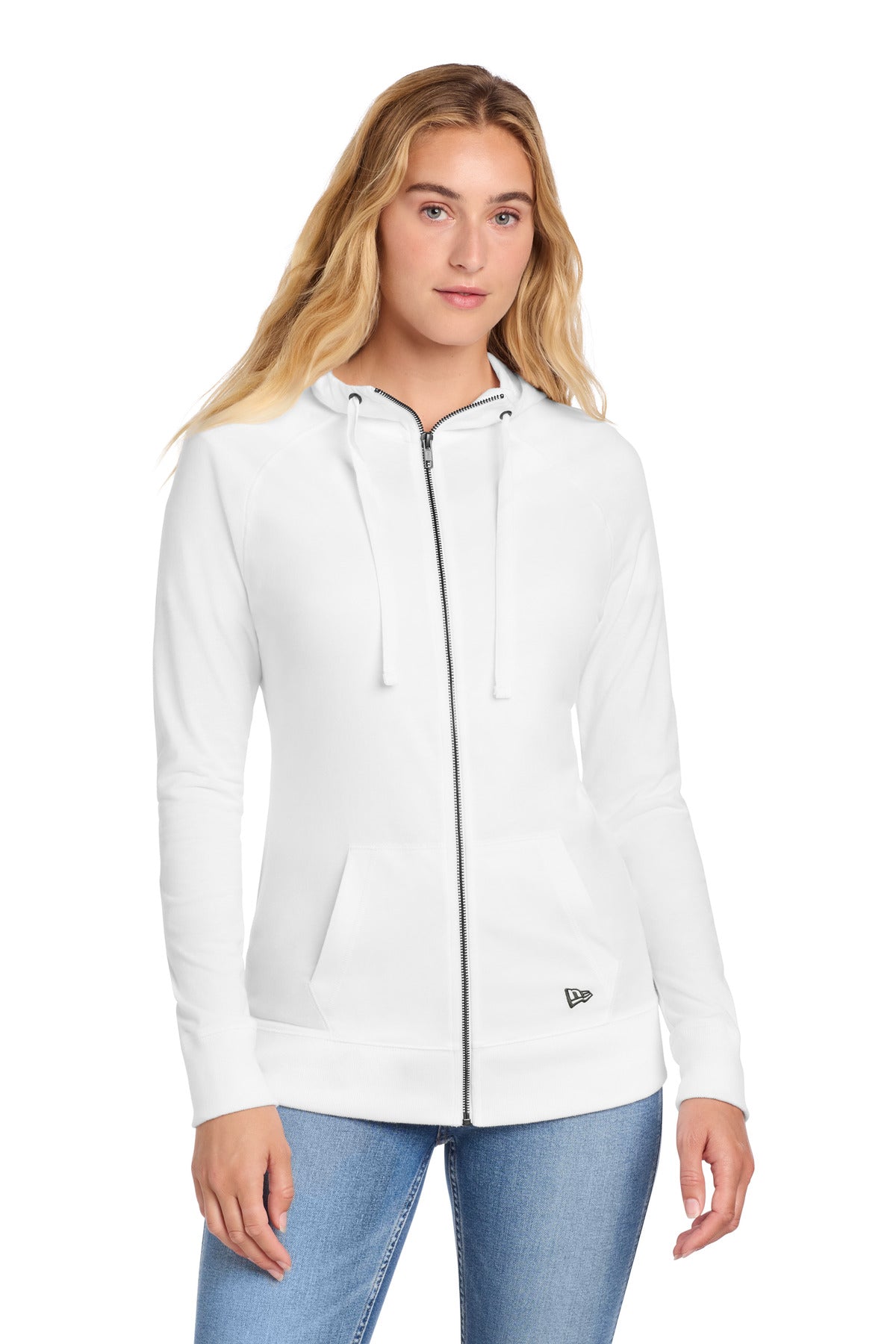 Custom White Sueded Cotton Blend Full-Zip Hoodie LNEA122, personalized by SanCanDo Swag in Argyle, TX