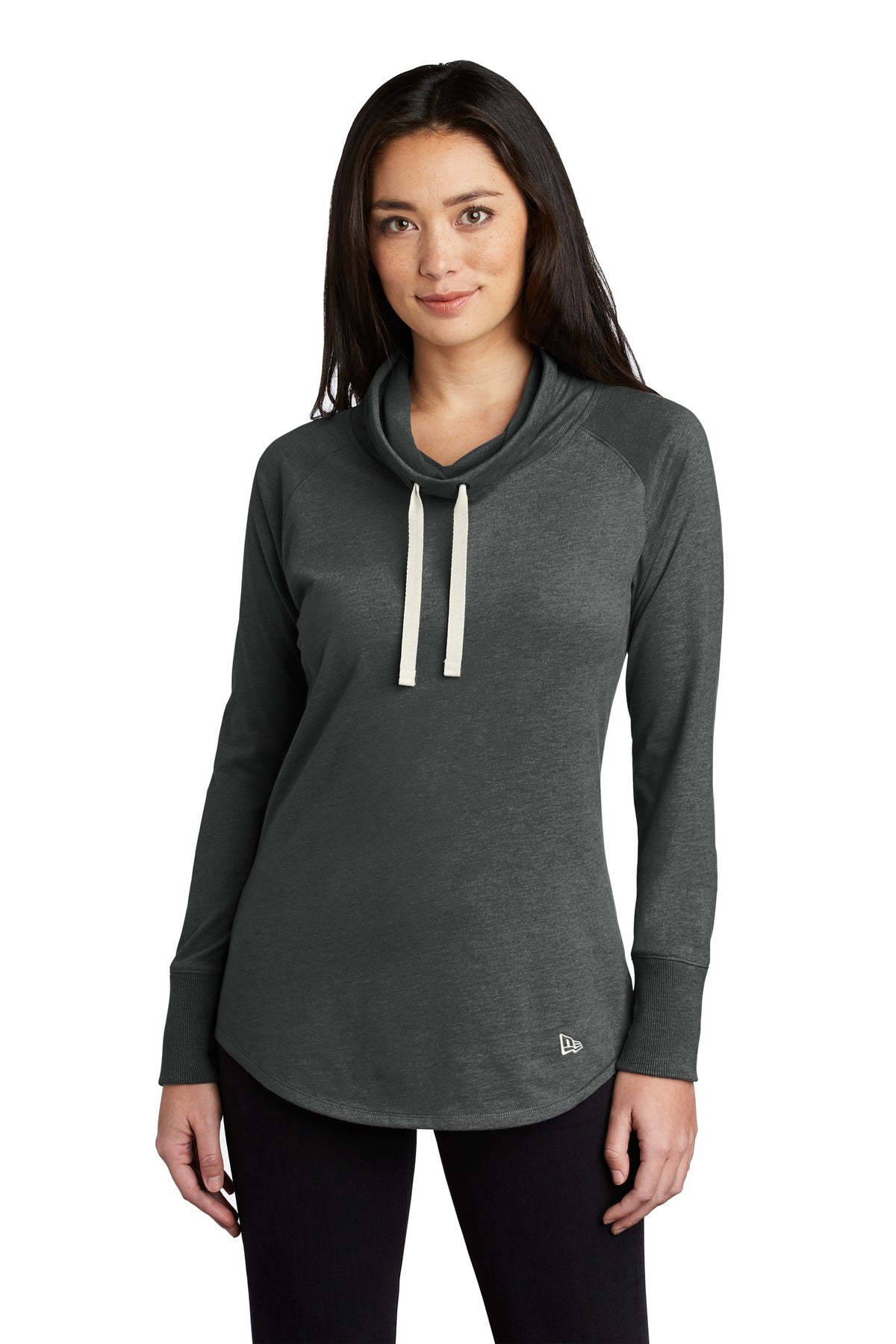 Custom Black Heather Women's Sueded Cotton Blend Cowl Tee LNEA123, personalized by SanCanDo Swag in Argyle, TX
