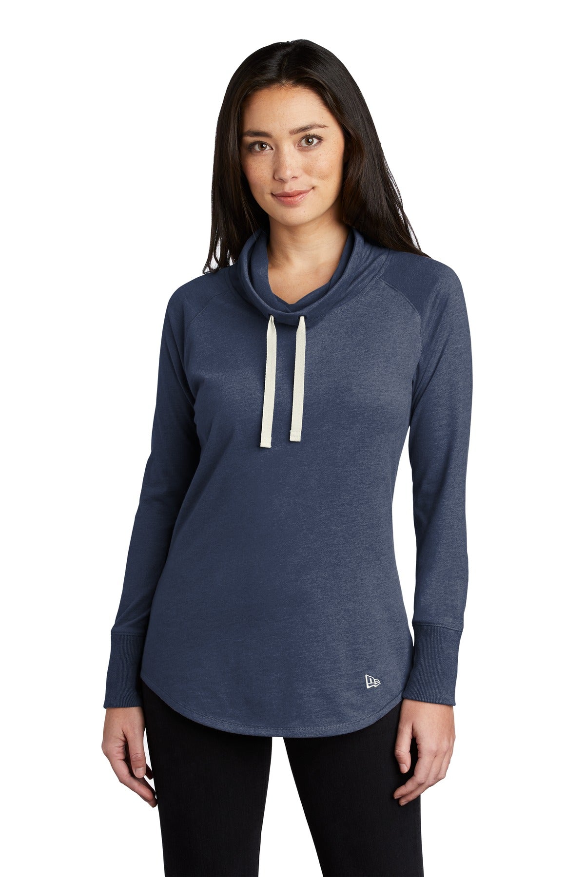 Custom True Navy Heather Women's Sueded Cotton Blend Cowl Tee LNEA123, personalized by SanCanDo Swag in Argyle, TX