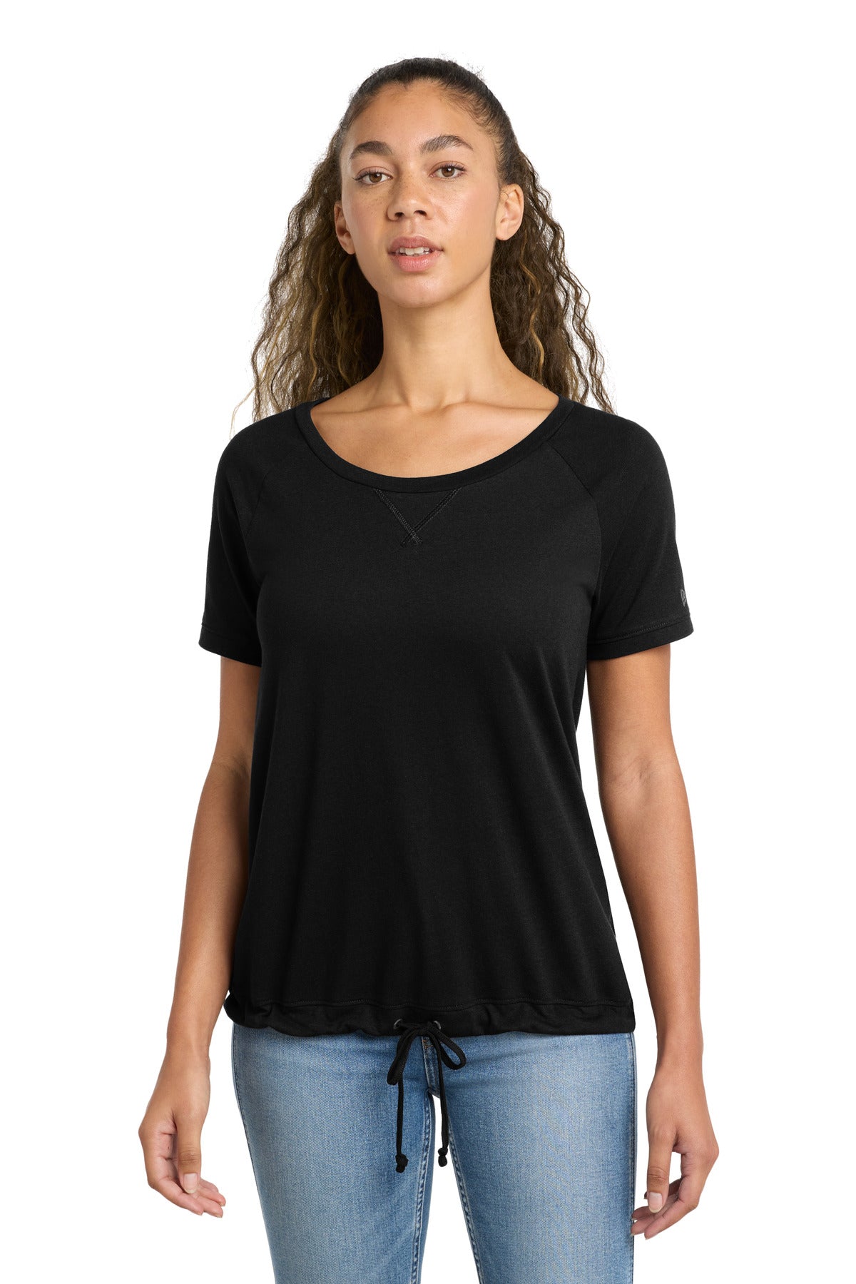 Custom Black Solid Women's Tri-Blend Performance Cinch Tee LNEA133, personalized by SanCanDo Swag in Argyle, TX