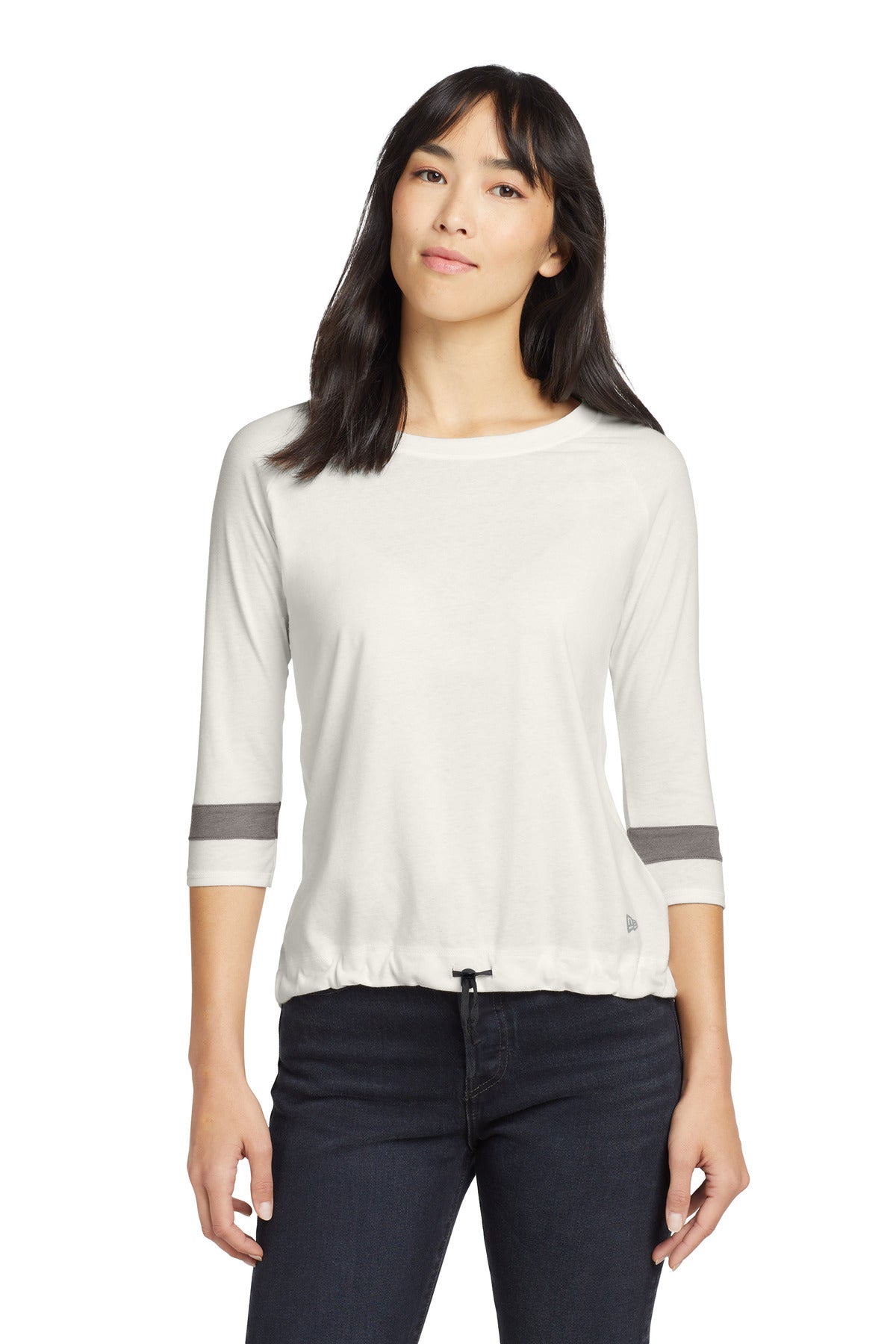 Custom Fan White Solid/ Shadow Grey Women's Tri-Blend 3/4-Sleeve Tee LNEA136, personalized by SanCanDo Swag in Argyle, TX