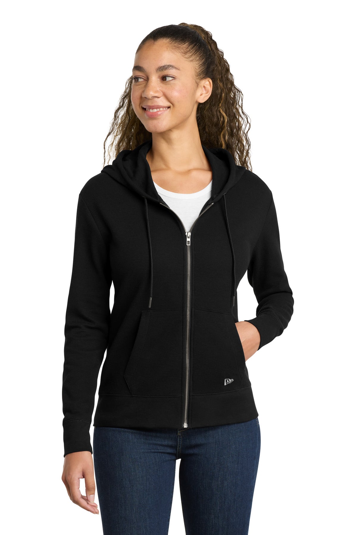 Custom Black Women's Thermal Full-Zip Hoodie LNEA141, personalized by SanCanDo Swag in Argyle, TX
