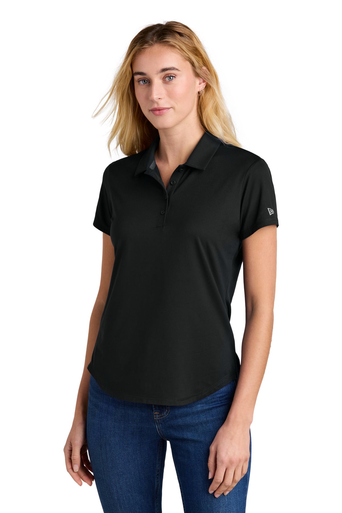 Custom Black Women's Power Polo LNEA225, personalized by SanCanDo Swag in Argyle, TX