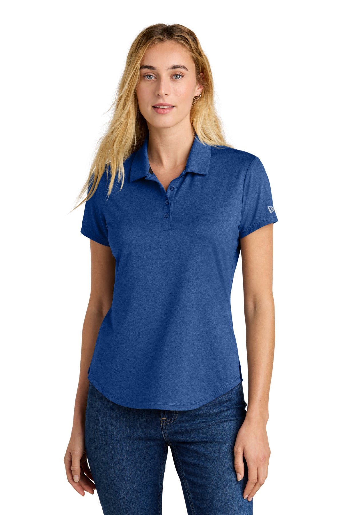 Custom Royal Heather Women's Power Polo LNEA225, personalized by SanCanDo Swag in Argyle, TX