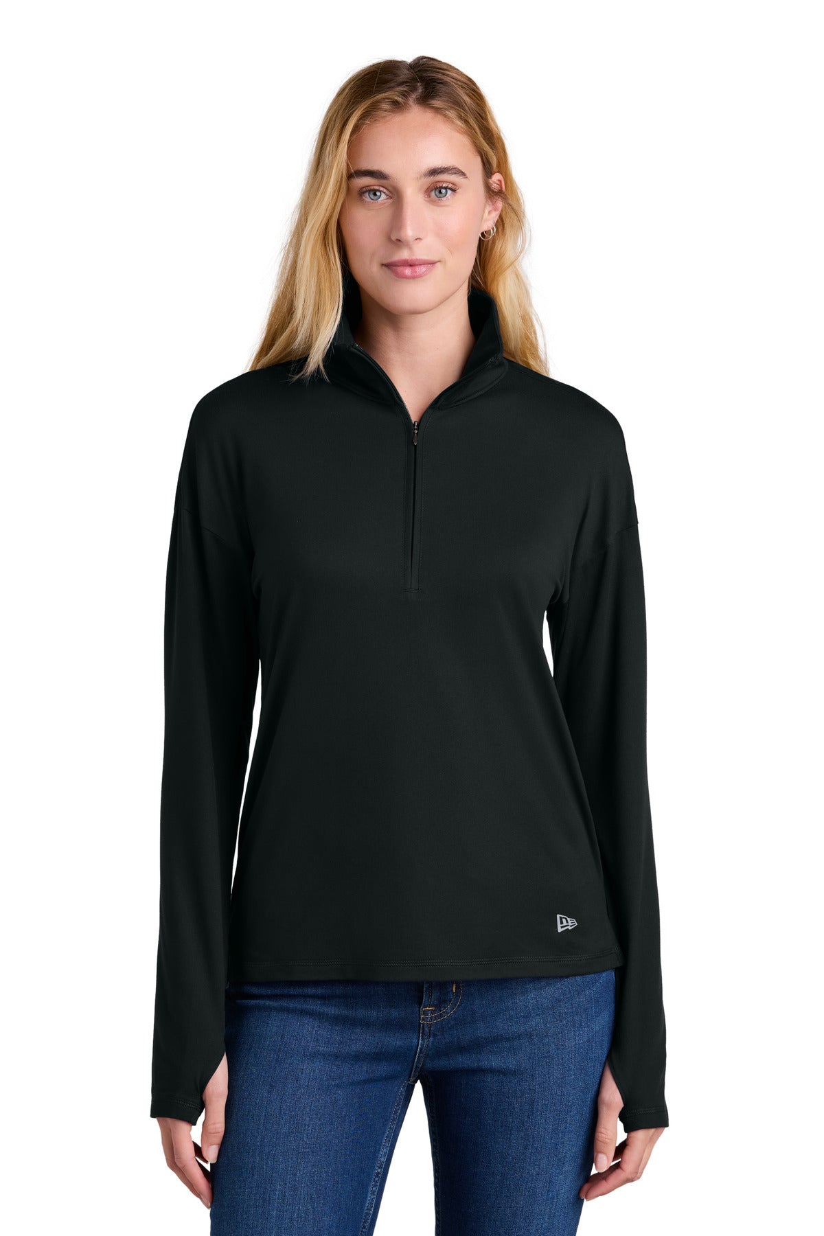 Custom Black Women's Power 1/2-Zip LNEA228, personalized by SanCanDo Swag in Argyle, TX