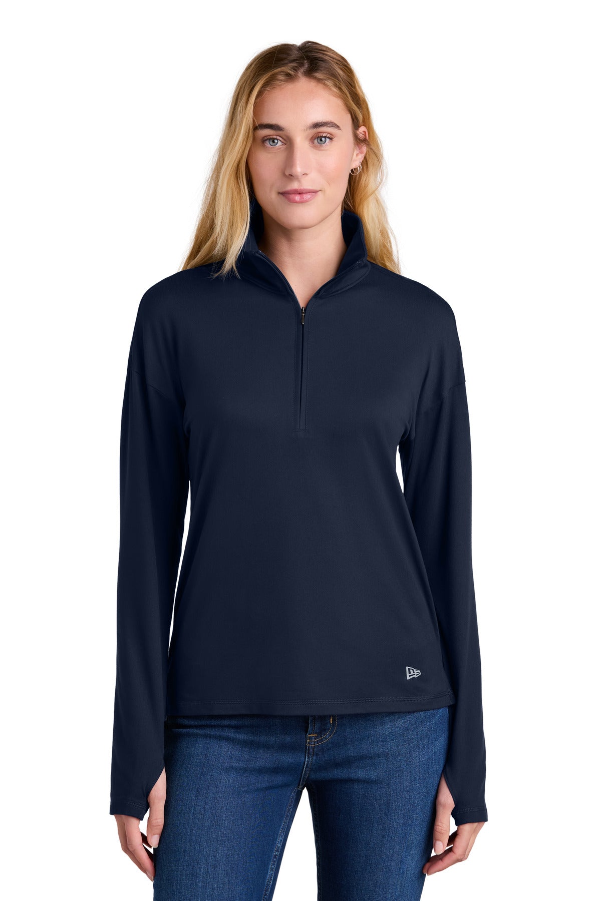Custom True Navy Women's Power 1/2-Zip LNEA228, personalized by SanCanDo Swag in Argyle, TX
