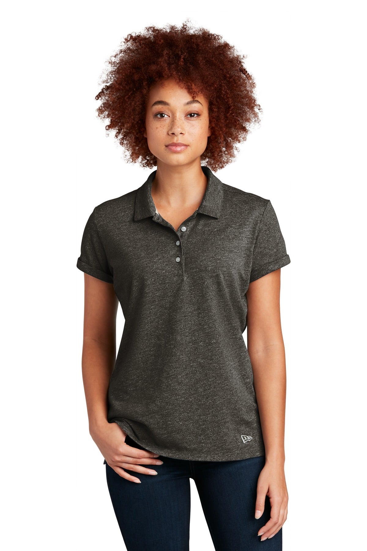 Custom Black Twist Women's Slub Twist Polo LNEA301, personalized by SanCanDo Swag in Argyle, TX