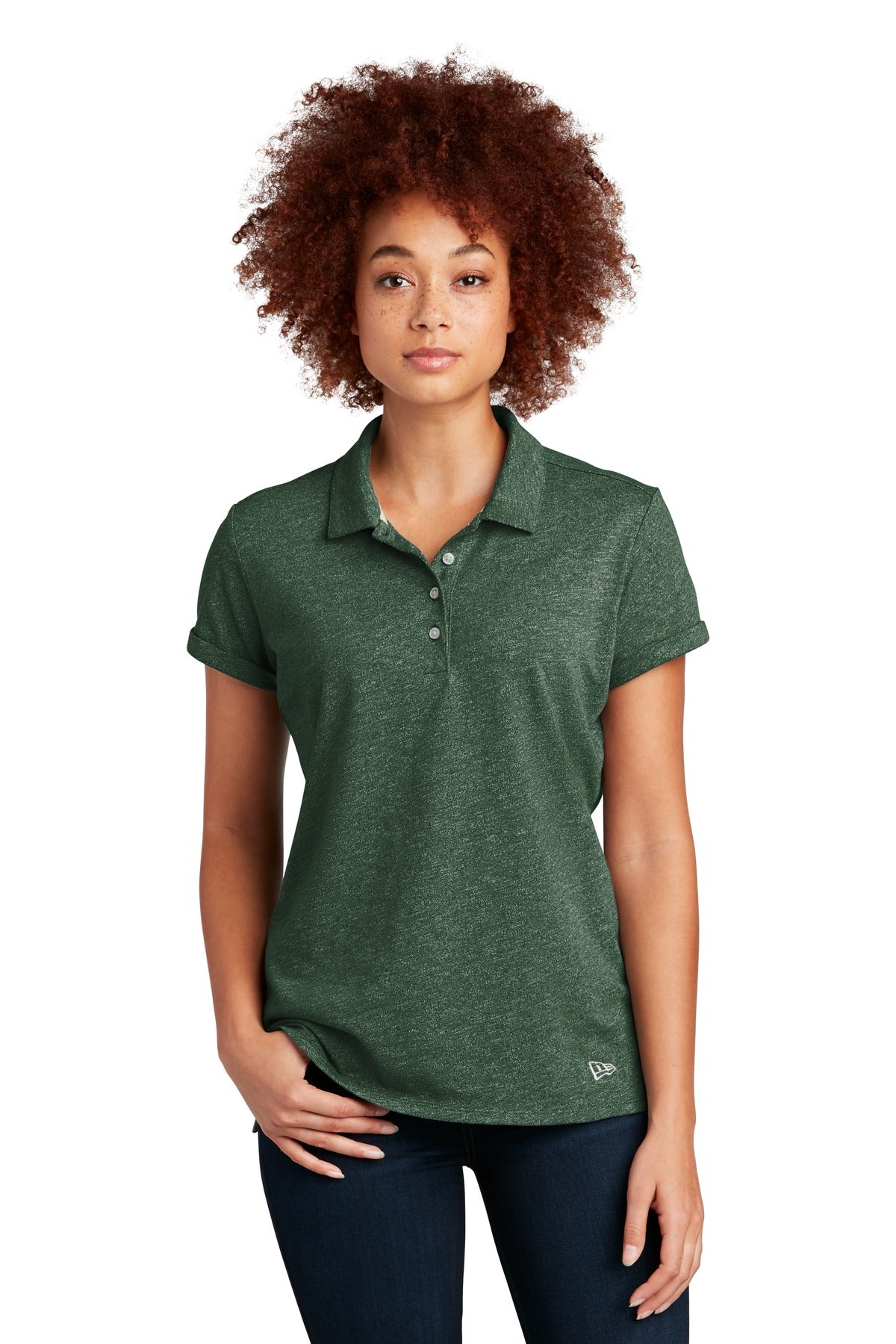 Custom Dark Green Twist Women's Slub Twist Polo LNEA301, personalized by SanCanDo Swag in Argyle, TX