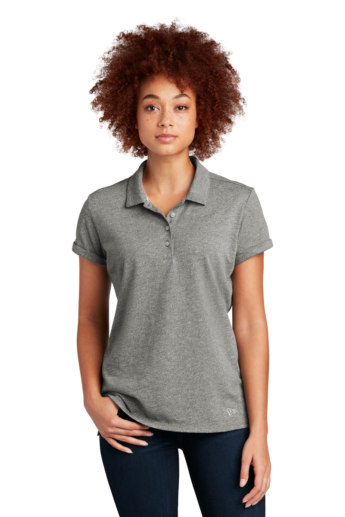 Custom Shadow Grey Twist Women's Slub Twist Polo LNEA301, personalized by SanCanDo Swag in Argyle, TX