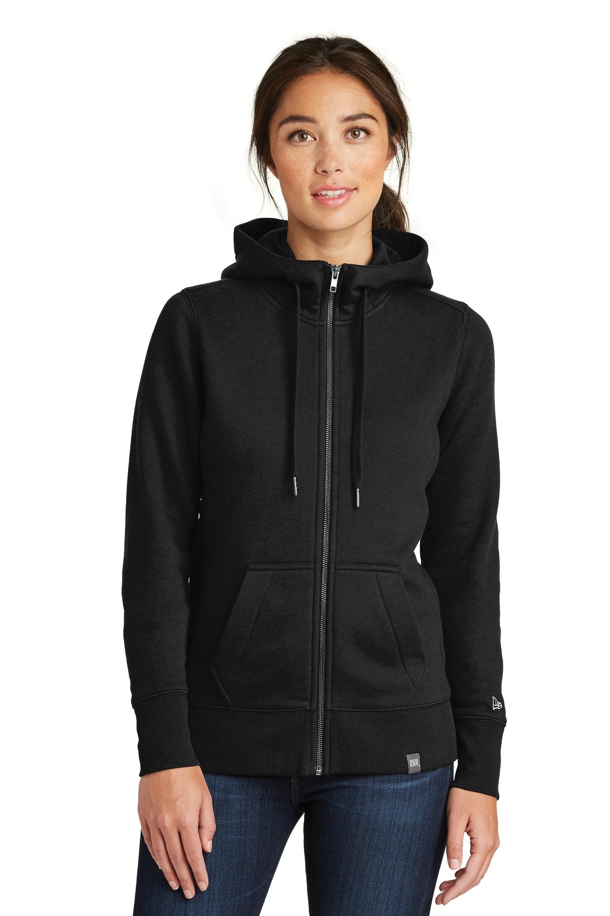 Custom Black Women's French Terry Full-Zip Hoodie LNEA502, personalized by SanCanDo Swag in Argyle, TX
