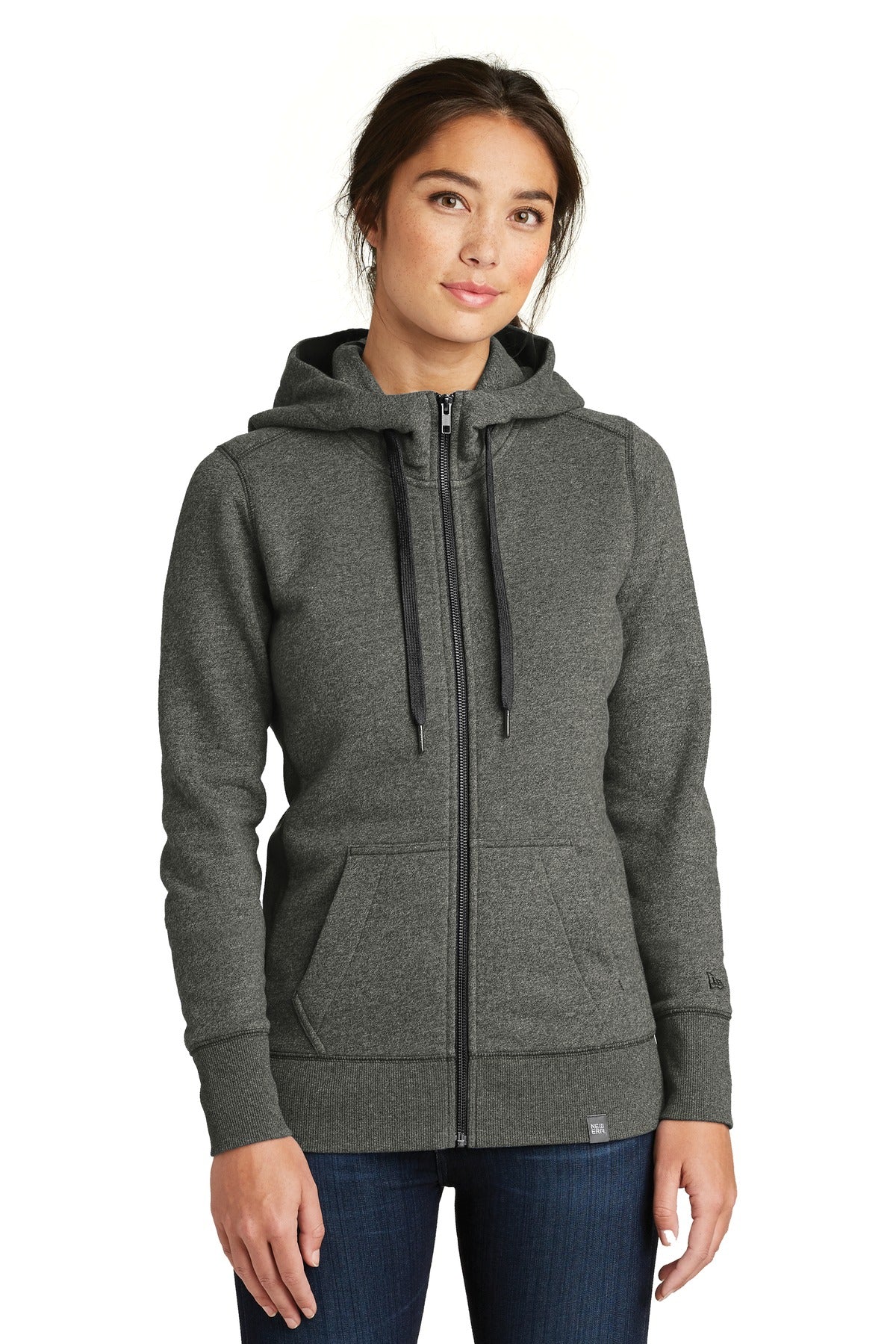 Custom Black Twist Women's French Terry Full-Zip Hoodie LNEA502, personalized by SanCanDo Swag in Argyle, TX