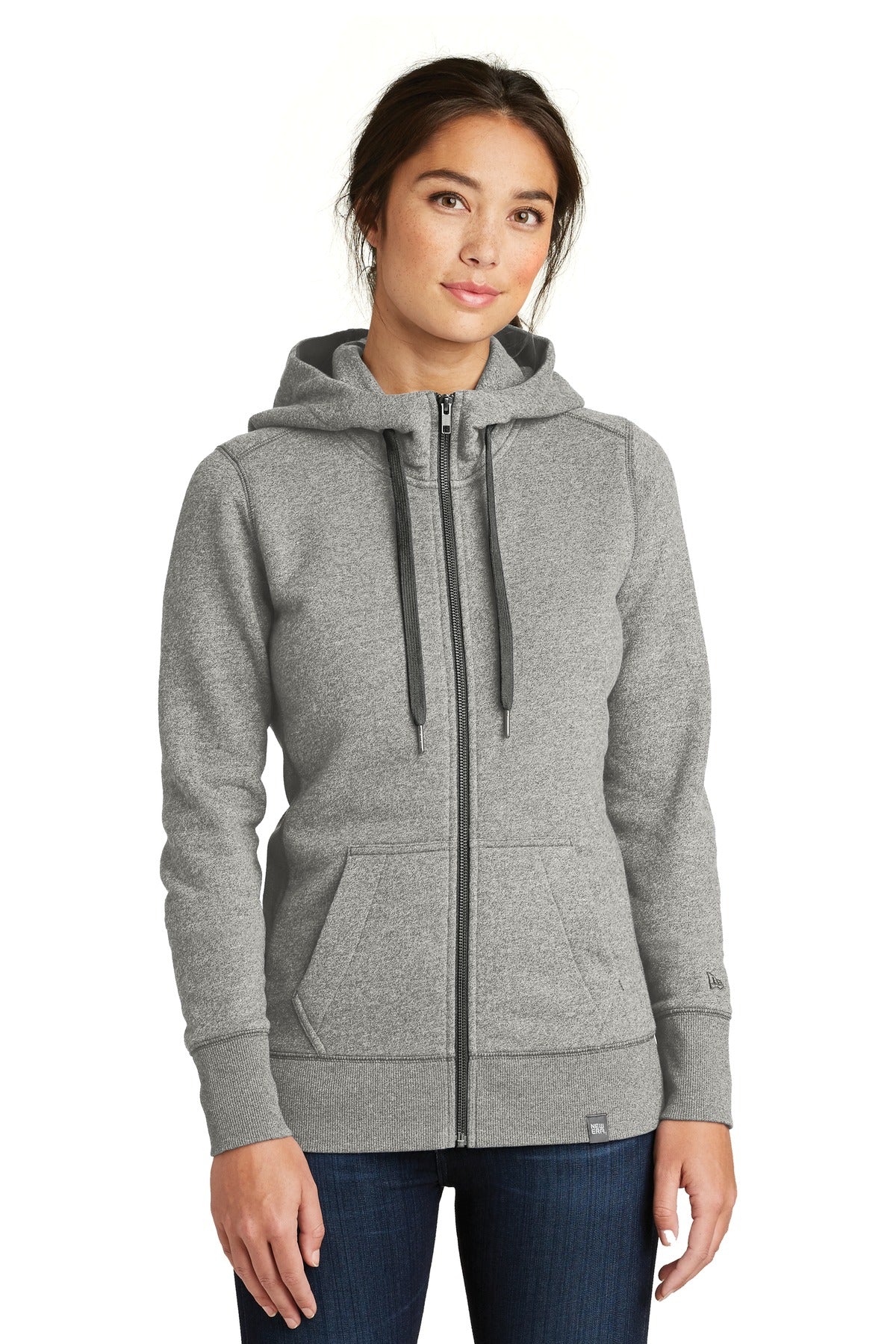 Custom Light Graphite Twist Women's French Terry Full-Zip Hoodie LNEA502, personalized by SanCanDo Swag in Argyle, TX