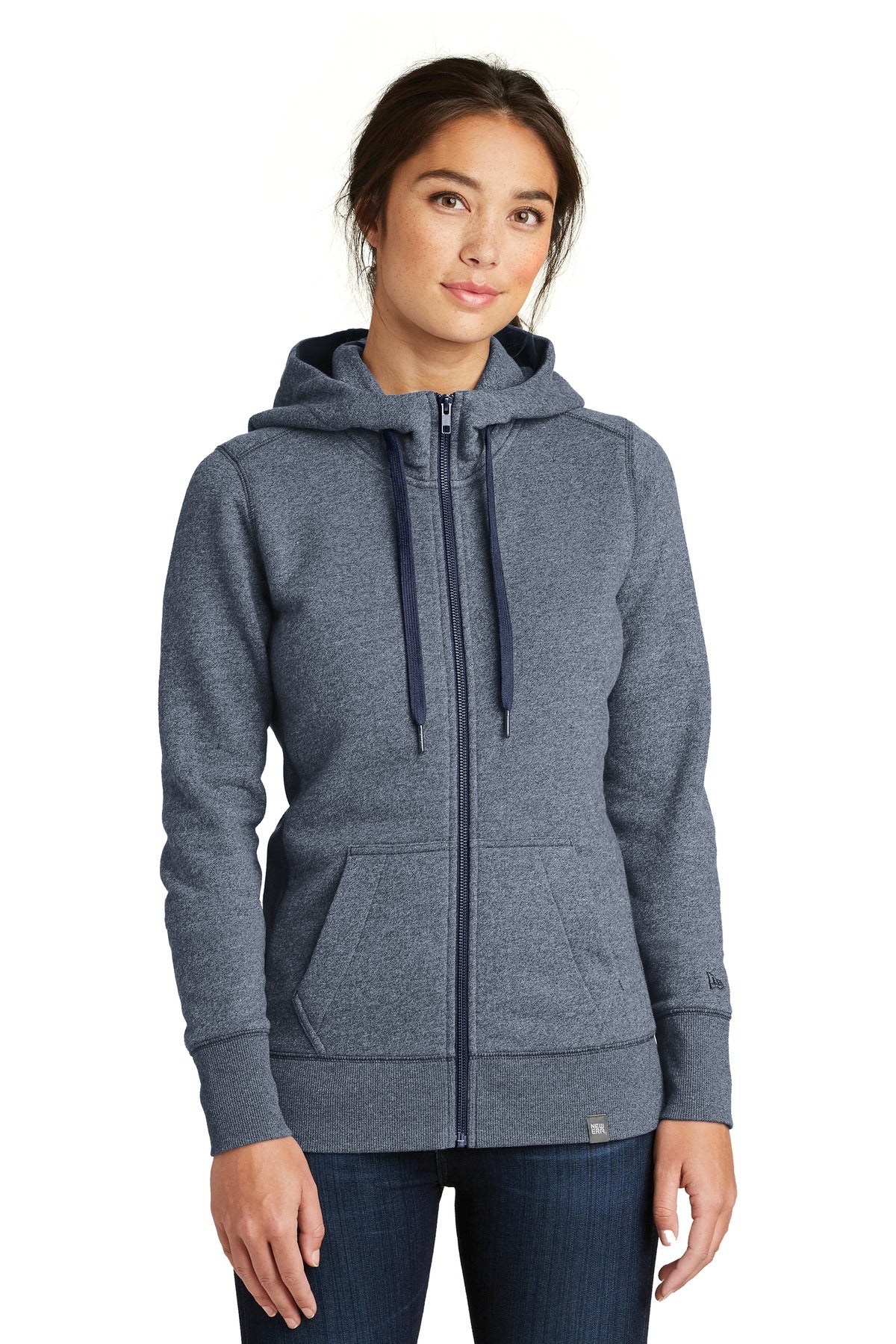 Custom True Navy Twist Women's French Terry Full-Zip Hoodie LNEA502, personalized by SanCanDo Swag in Argyle, TX