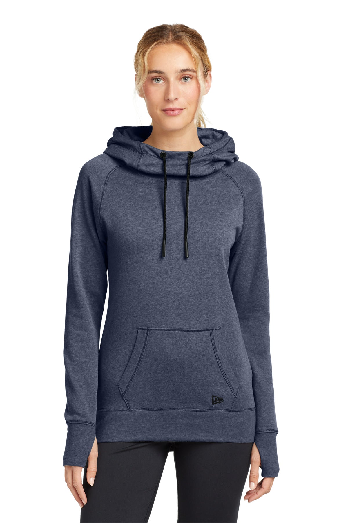 Custom True Navy Heather Women's Tri-Blend Fleece Pullover Hoodie LNEA510, personalized by SanCanDo Swag in Argyle, TX