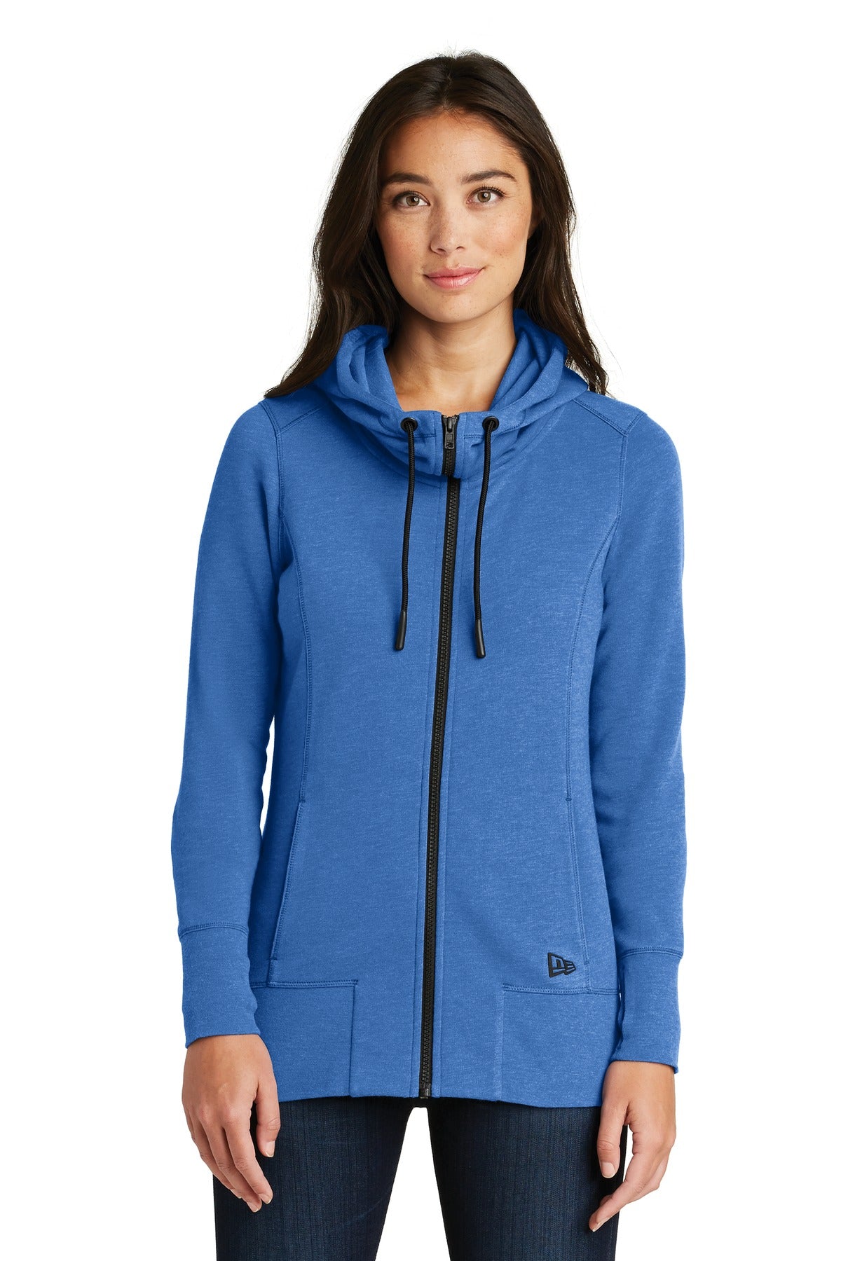 Custom Royal Heather Women's Tri-Blend Fleece Full-Zip Hoodie LNEA511, personalized by SanCanDo Swag in Argyle, TX