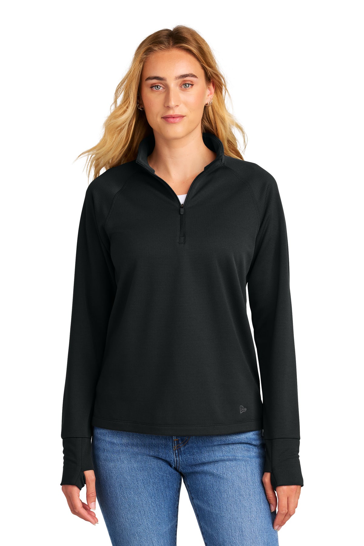 Custom Black Women's Stand Out 1/4-Zip LNEA515, personalized by SanCanDo Swag in Argyle, TX