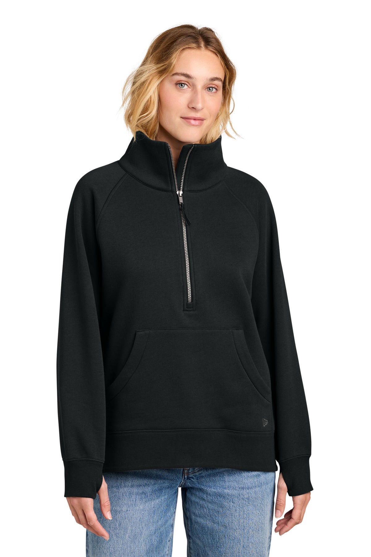 Custom Black Women's Heritage Fleece 1/2-Zip LNEA528, personalized by SanCanDo Swag in Argyle, TX
