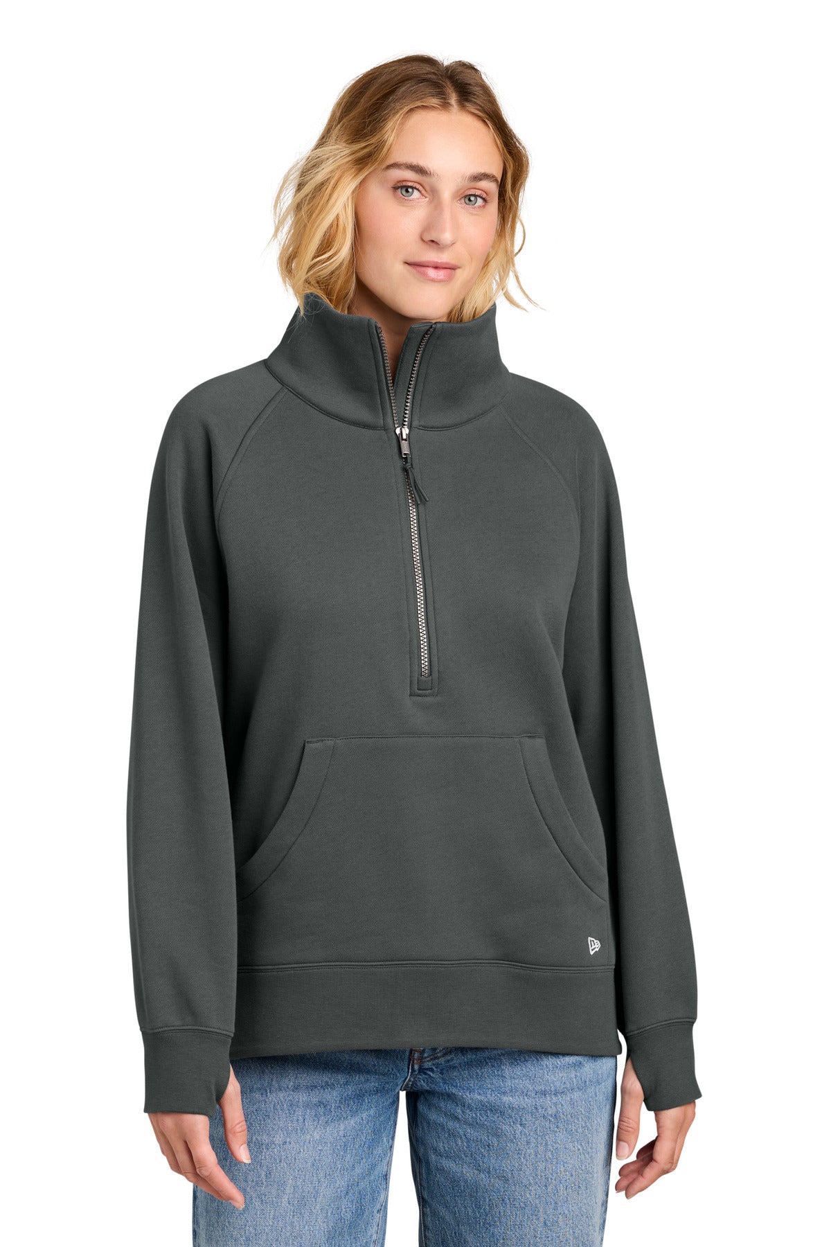 Custom Graphite Women's Heritage Fleece 1/2-Zip LNEA528, personalized by SanCanDo Swag in Argyle, TX