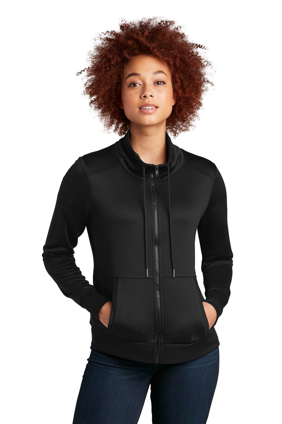 Custom Black Women's Performance Terry Full-Zip Cowl LNEA530, personalized by SanCanDo Swag in Argyle, TX