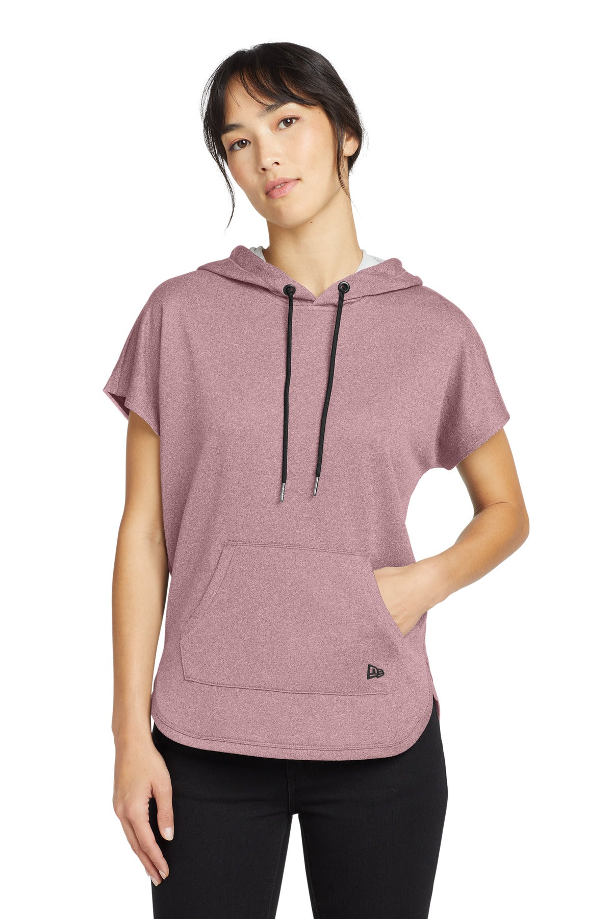 Custom Dusty Mauve Heather Performance Terry Short Sleeve Hoodie LNEA533, personalized by SanCanDo Swag in Argyle, TX