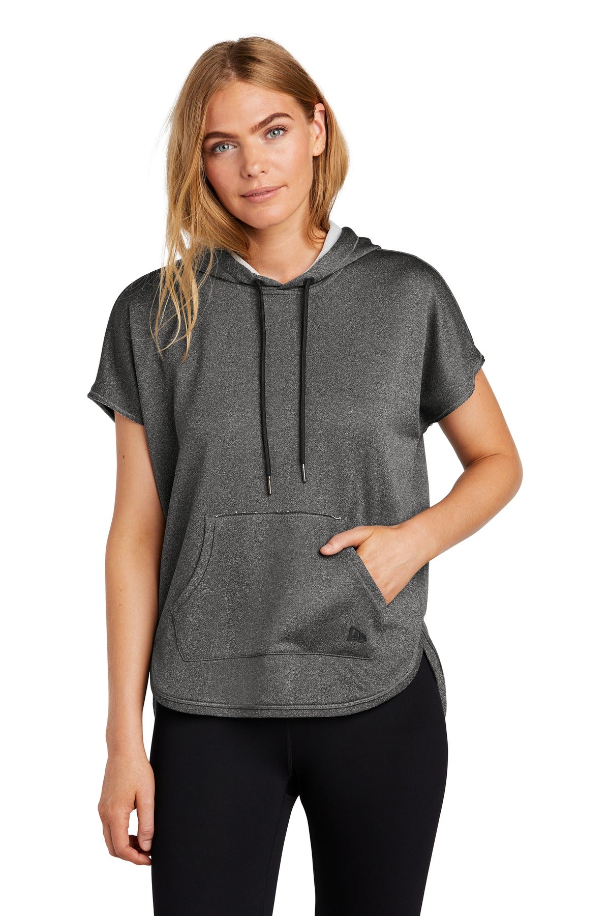 Custom Graphite Heather Performance Terry Short Sleeve Hoodie LNEA533, personalized by SanCanDo Swag in Argyle, TX