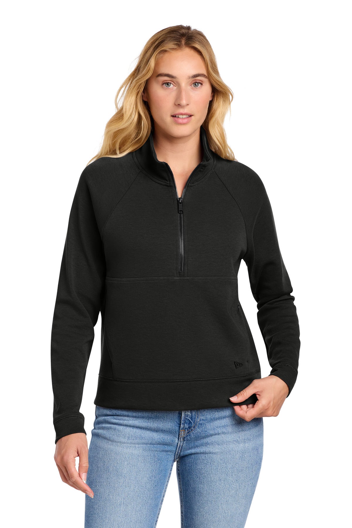 Custom Black Women's STS 1/2-Zip LNEA541, personalized by SanCanDo Swag in Argyle, TX