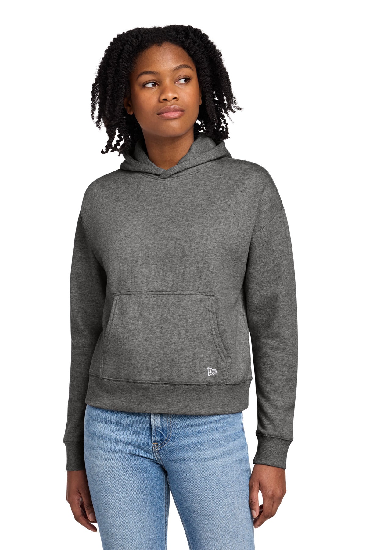 Custom Dark Heather Grey Women's Comeback Fleece Pullover Hoodie LNEA550, personalized by SanCanDo Swag in Argyle, TX